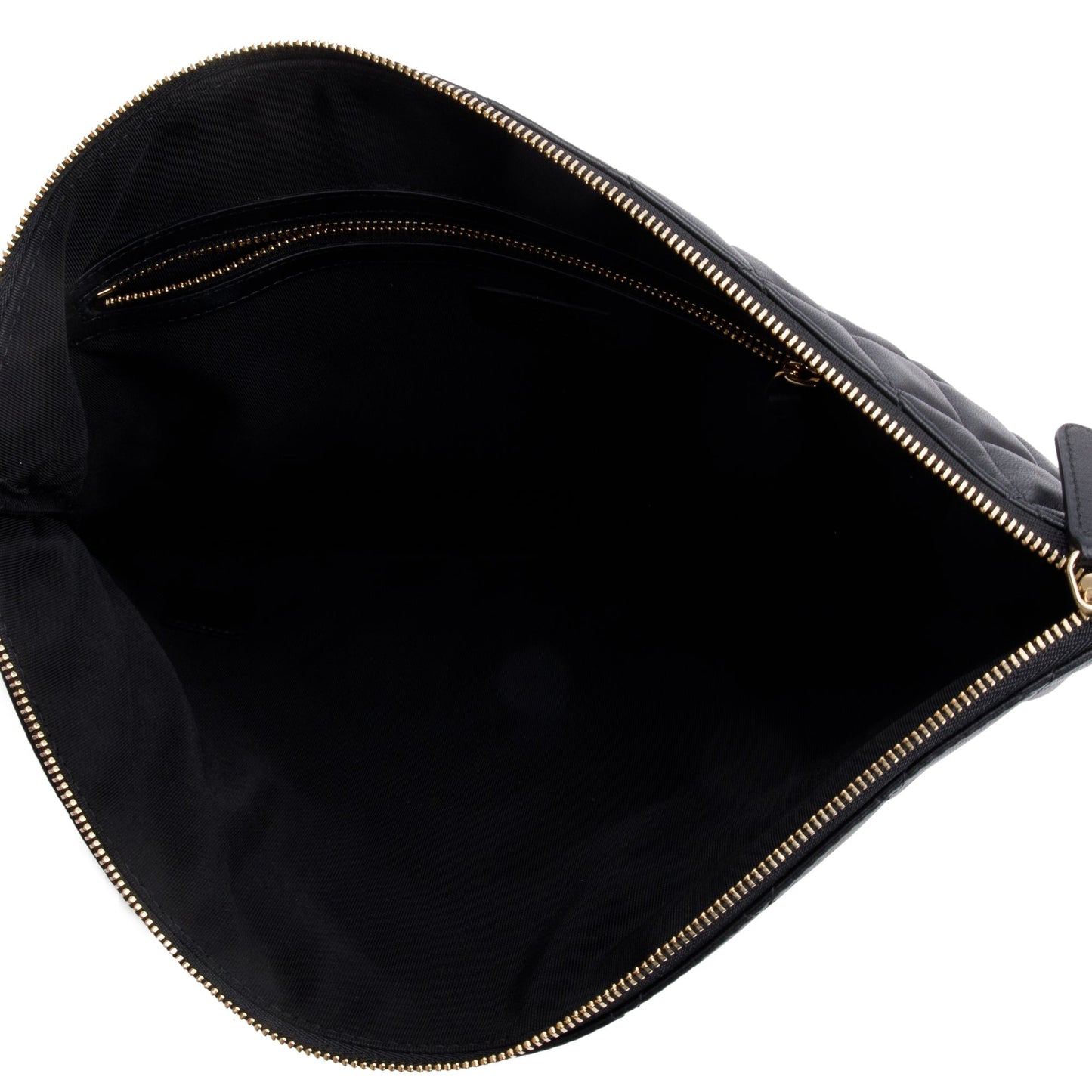 Chanel Black Quilted Lambskin Leather Large O-Case Clutch