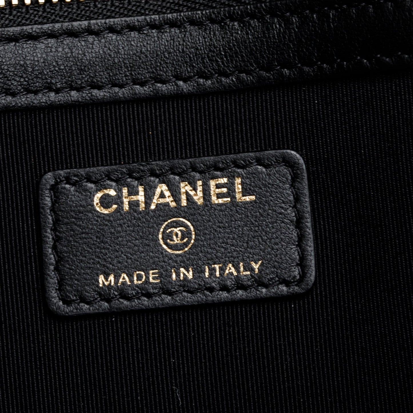 Chanel Black Quilted Lambskin Leather Large O-Case Clutch