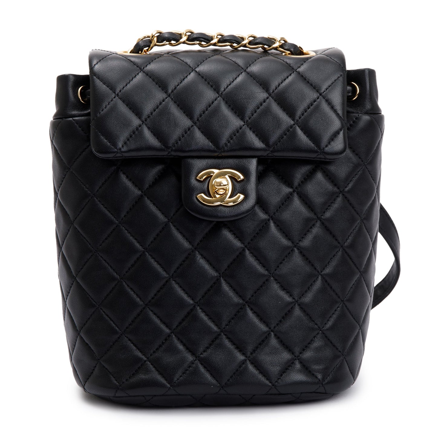 Chanel Black Quilted Lambskin Leather Mini Urban Spirit Backpack