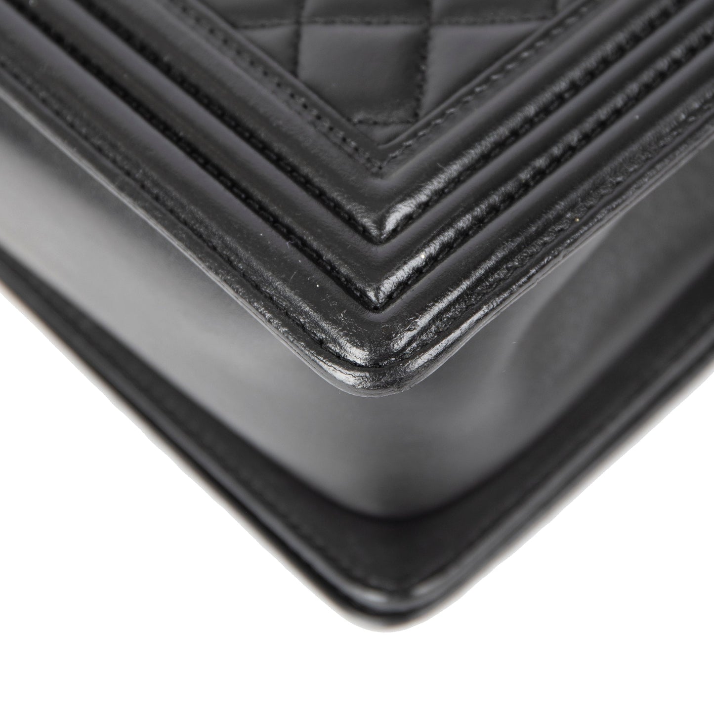Chanel Black Quilted Lambskin Medium Boy Bag