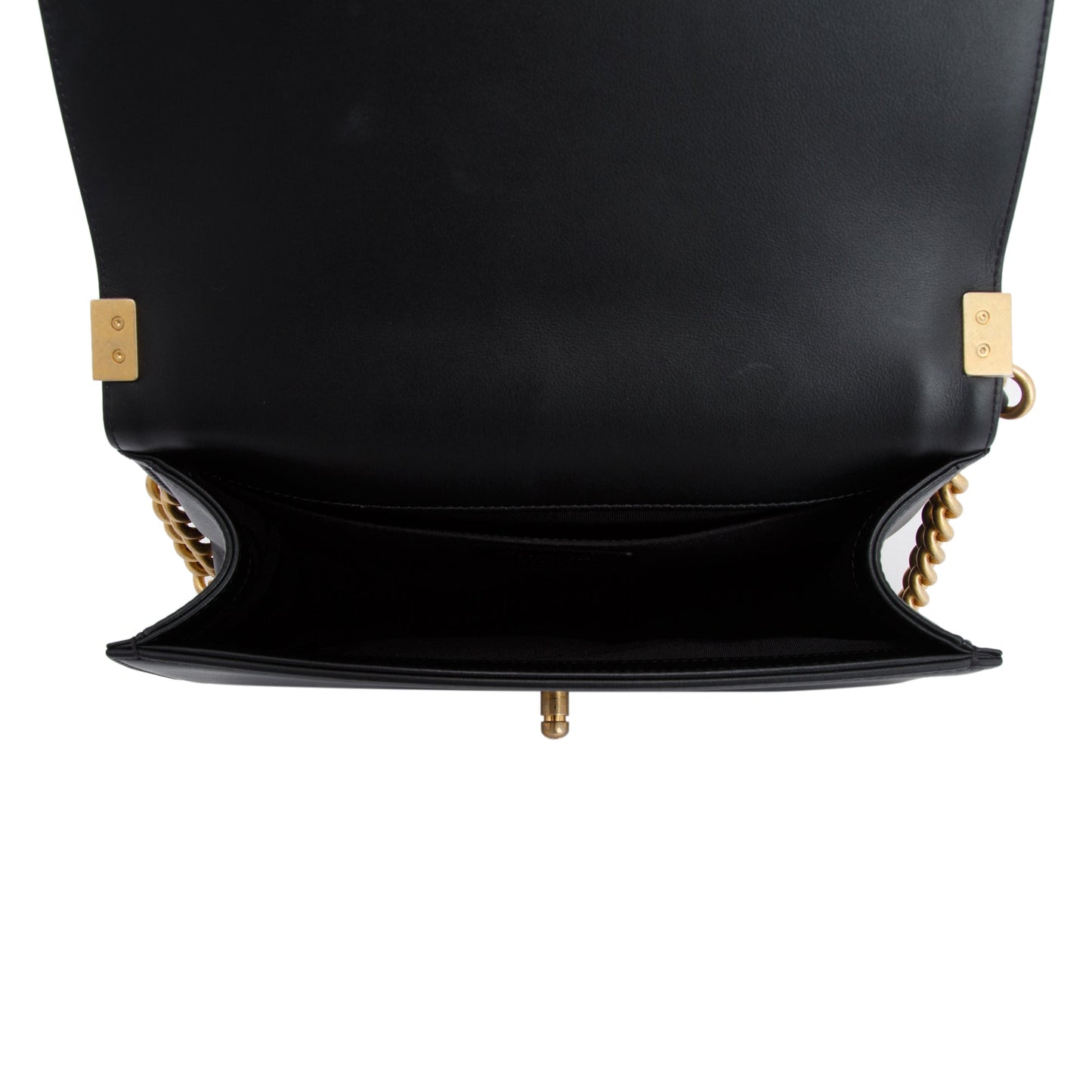 Chanel Black Quilted Lambskin Medium Boy Bag