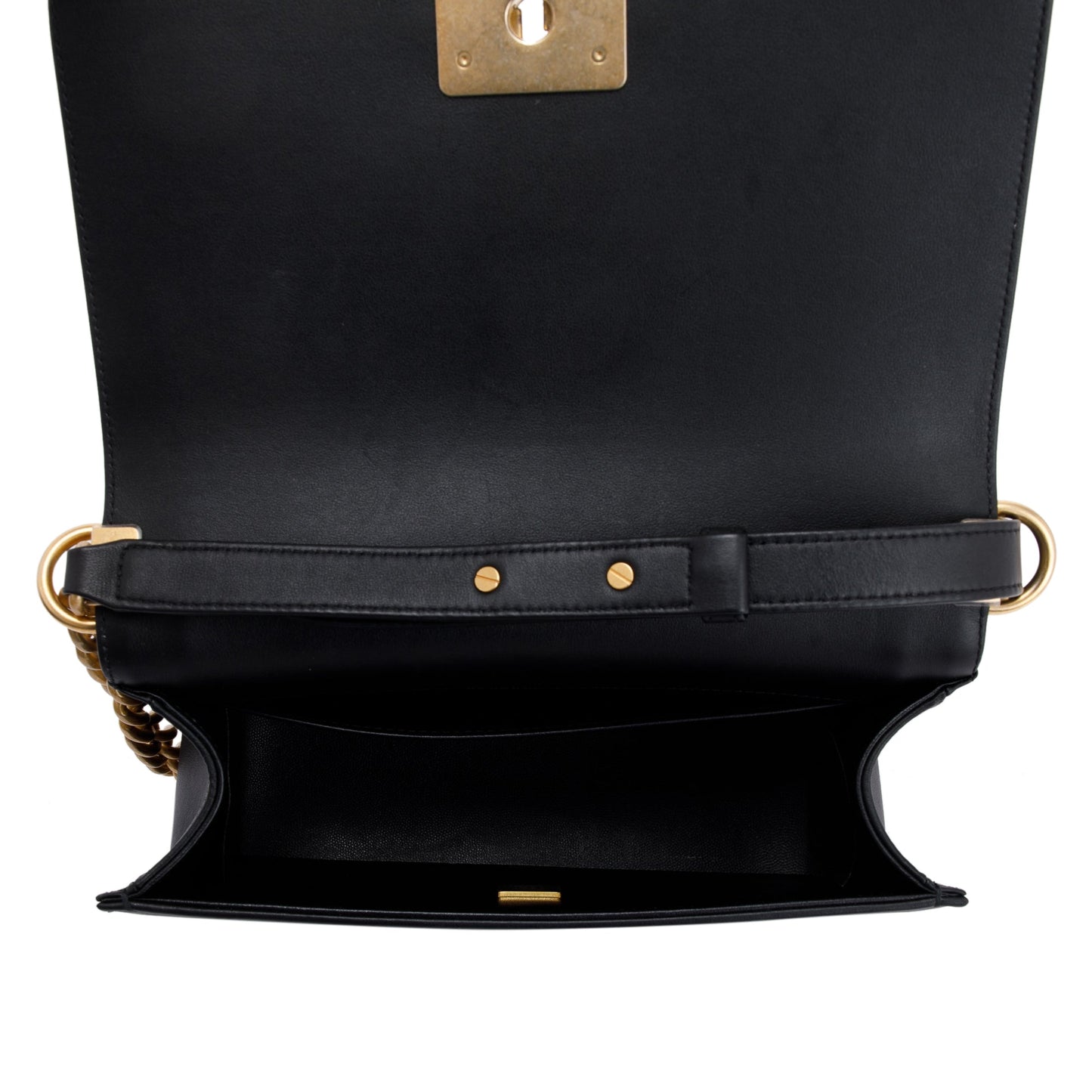 Chanel Black Quilted Lambskin Medium Boy Bag