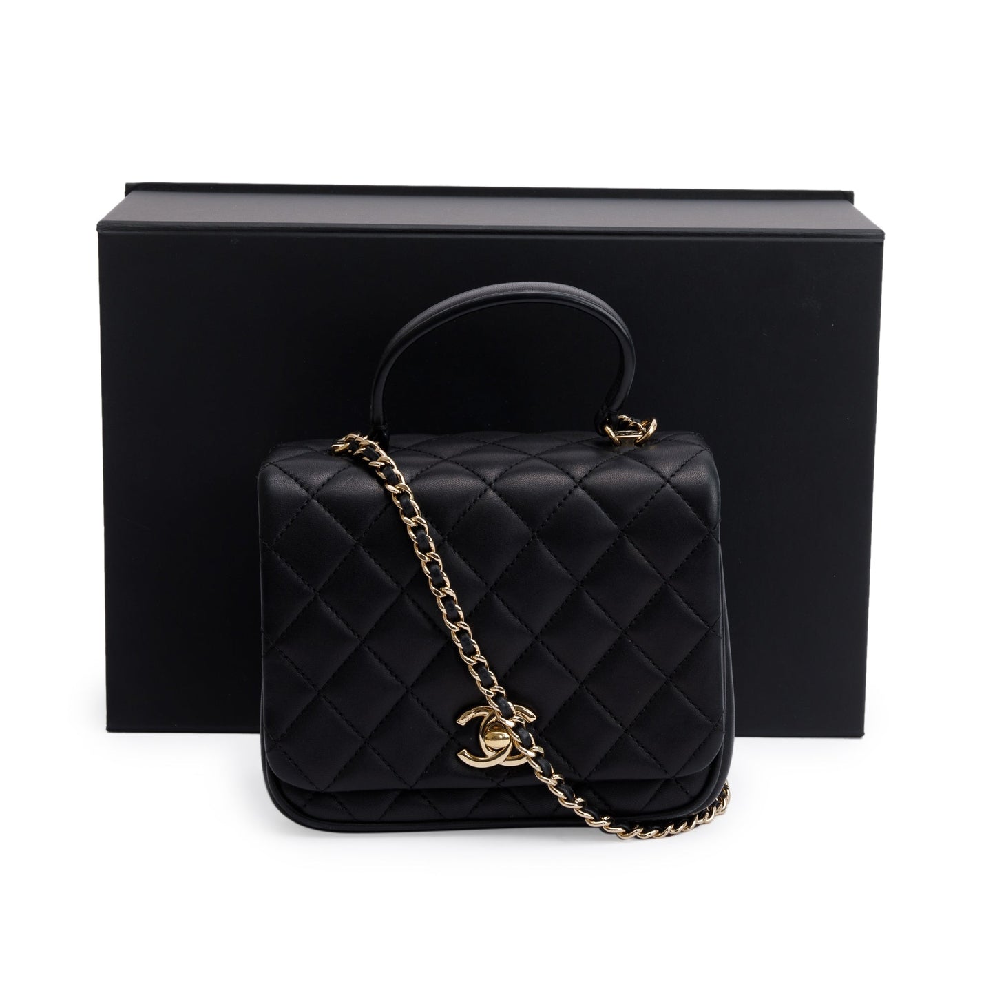 Chanel Black Quilted Lambskin Mini Citizen Chic Handle Flap Bag