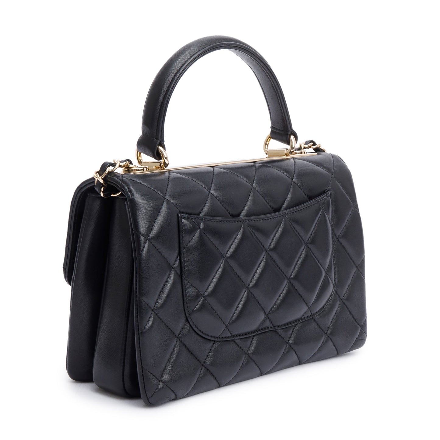 Chanel Black Quilted Lambskin Trendy CC Small Top Handle Flap Bag