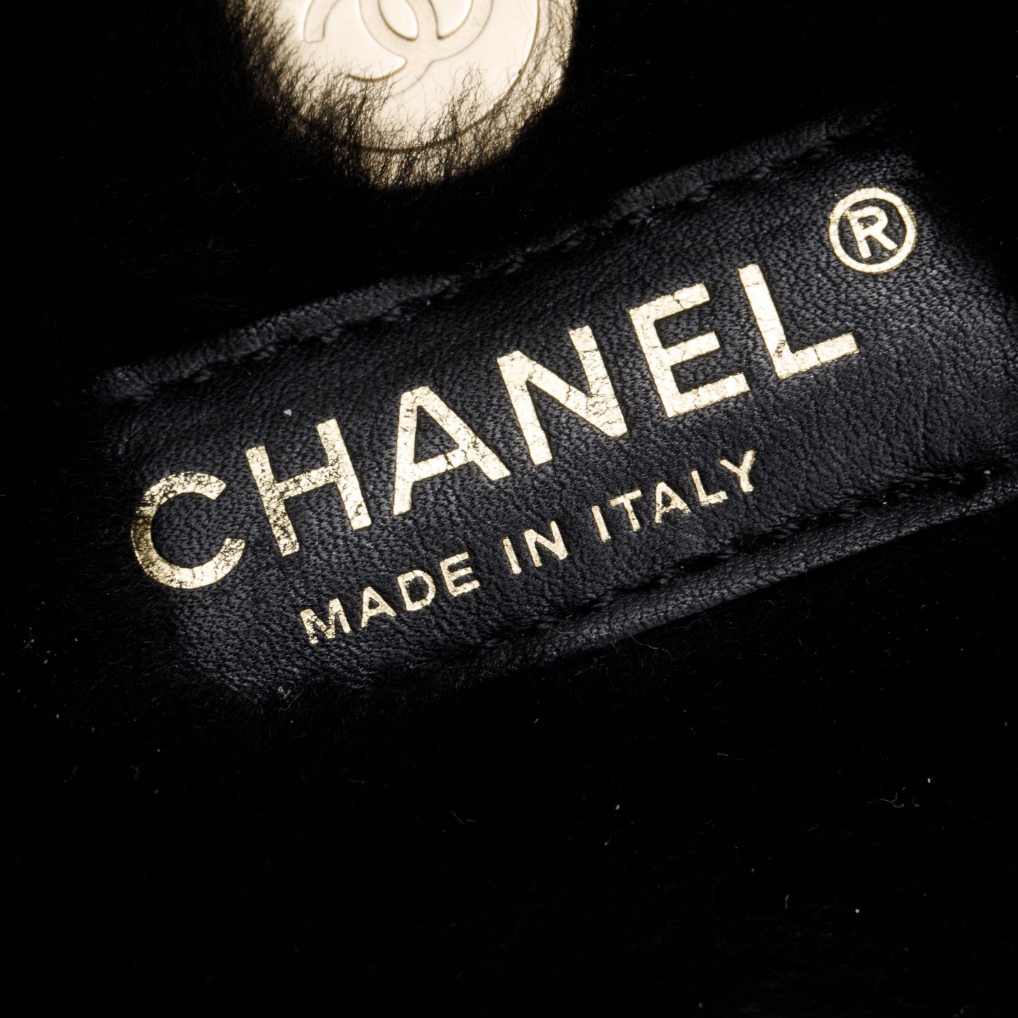 Chanel Black Quilted Nubuck Shearling CC Flap Bag