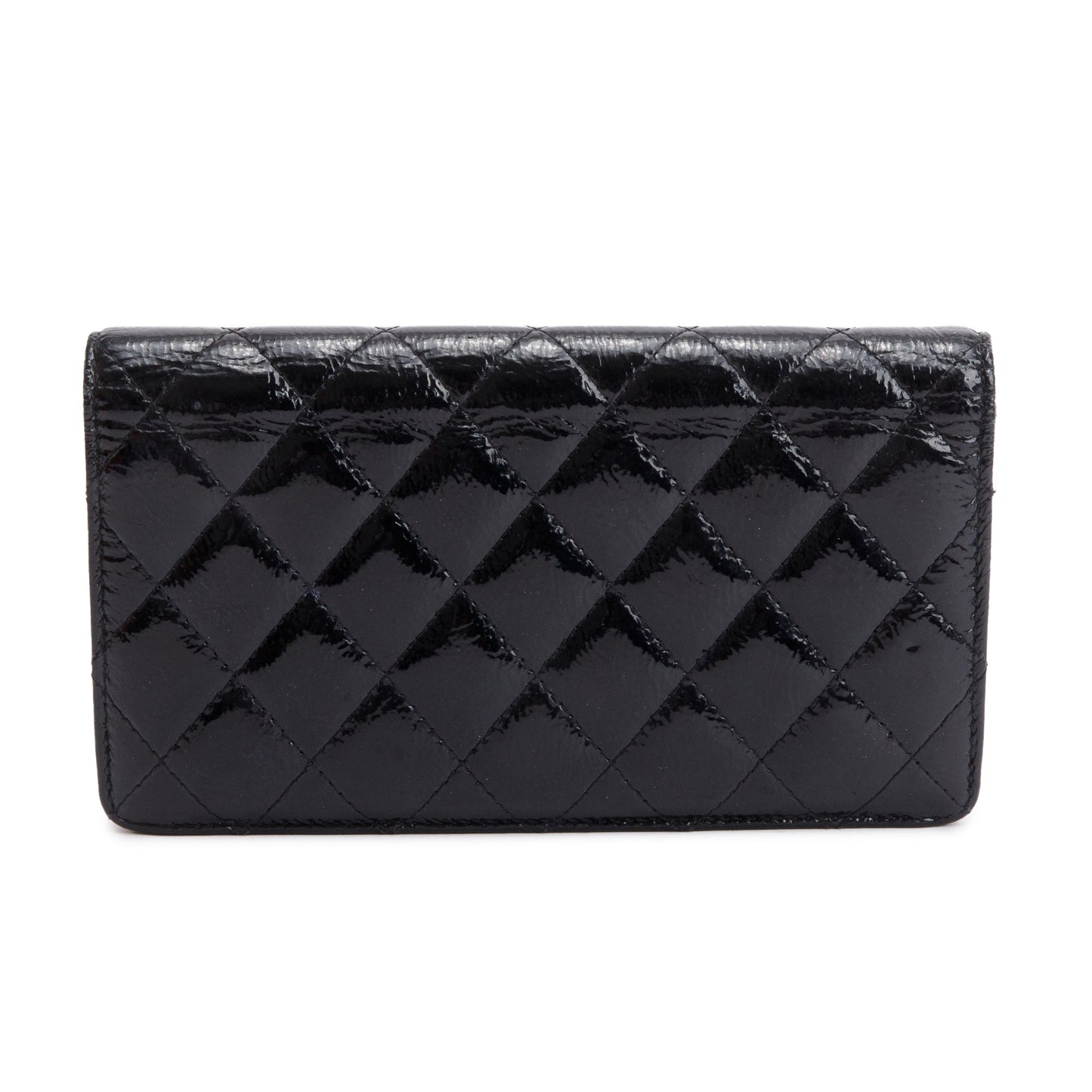 Chanel Black Quilted Patent Leather Brilliant Yen Wallet