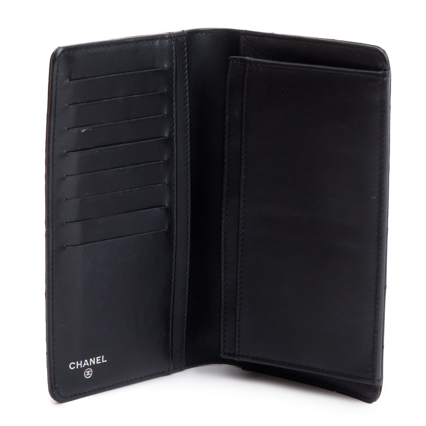 Chanel Black Quilted Patent Leather Brilliant Yen Wallet