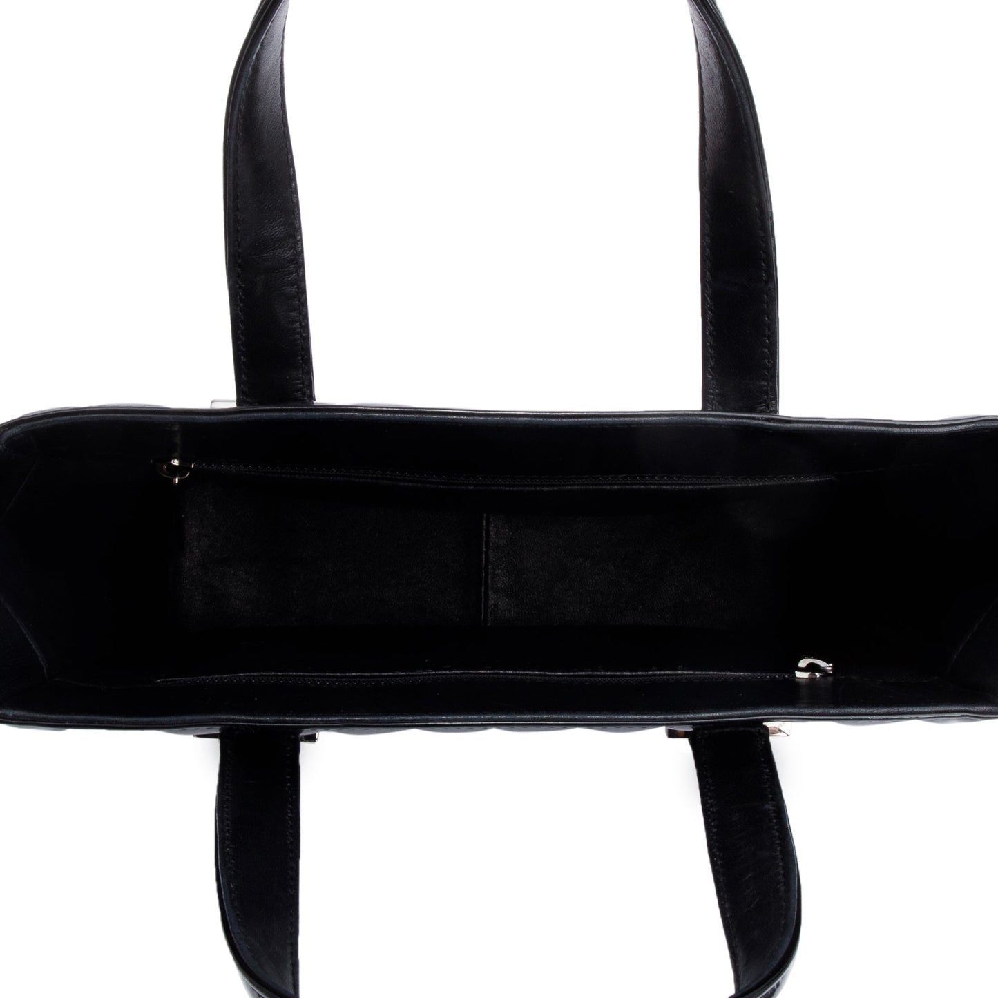Chanel Black Quilted Patent Leather Chocolate Bar CC Tote Bag