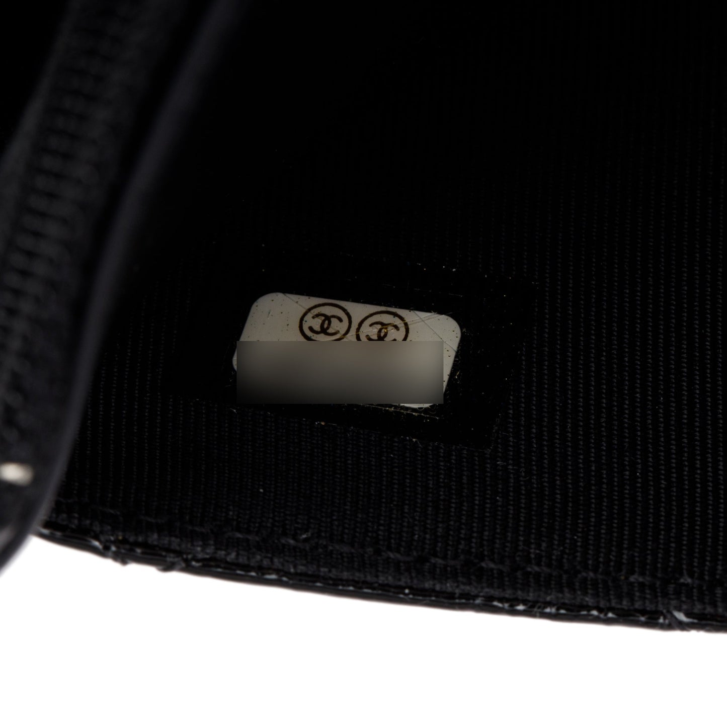 Chanel Black Quilted Patent Leather Classic Wallet on Chain