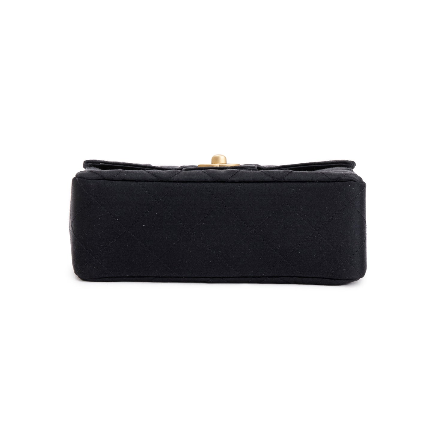 Chanel Black Quilted Satin Classic Square Mini Flap Bag