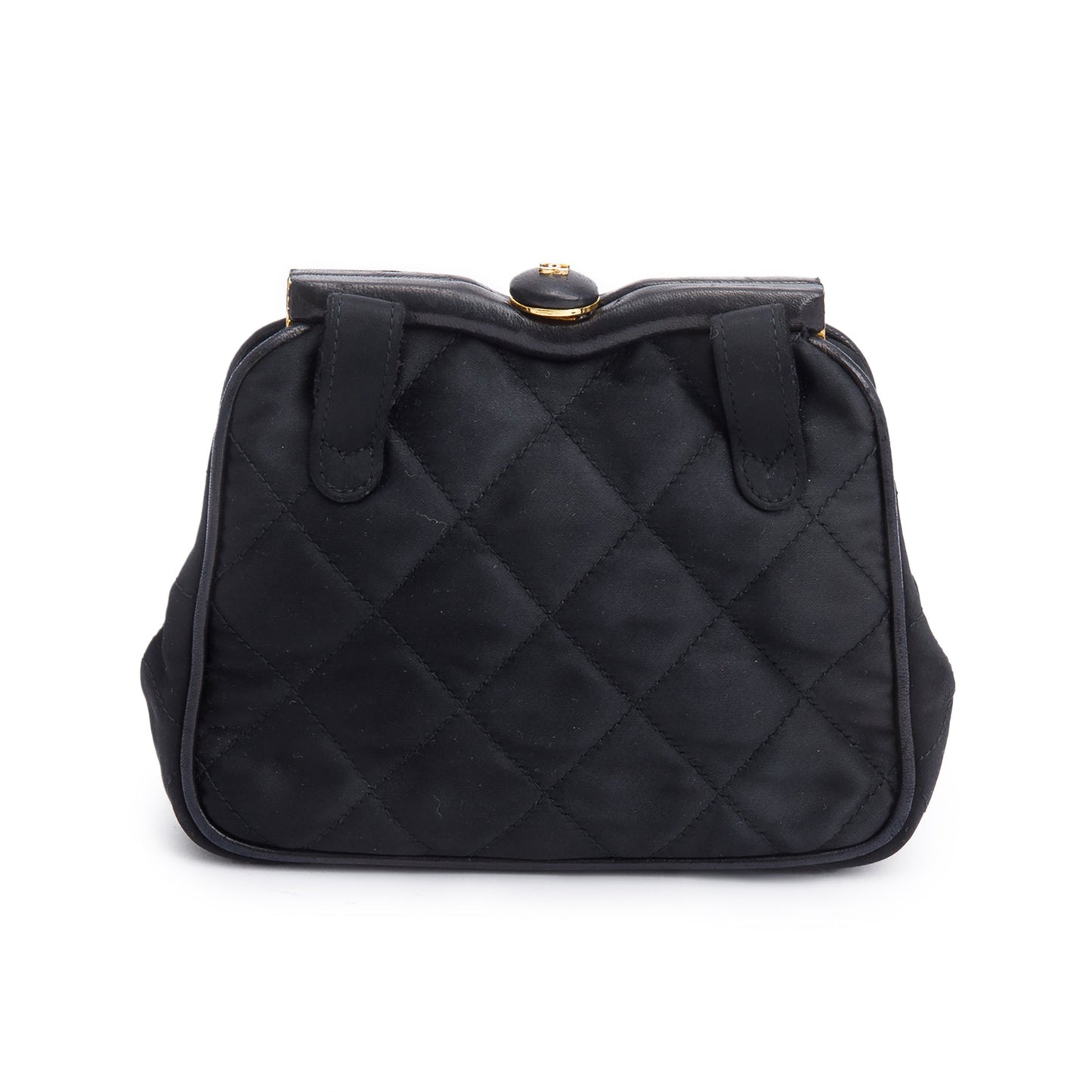 Chanel Black Quilted Satin Tassel CC Timeless Frame Shoulder Bag/Waist Bag