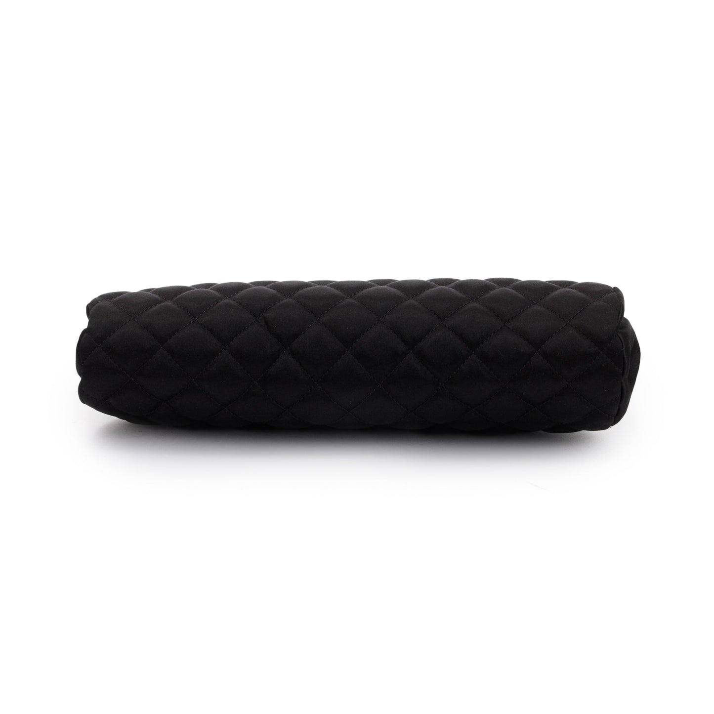 Chanel Black Quilted Satin Timeless Frame Clutch
