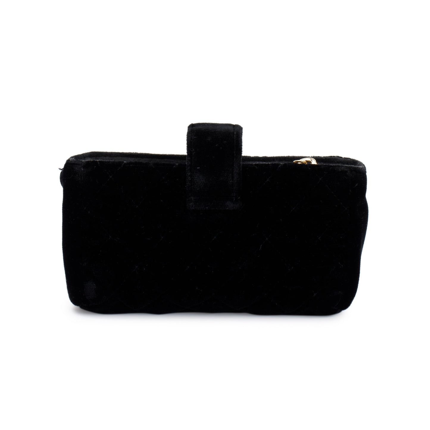 Chanel Black Velvet O-Phone Holder Pouch