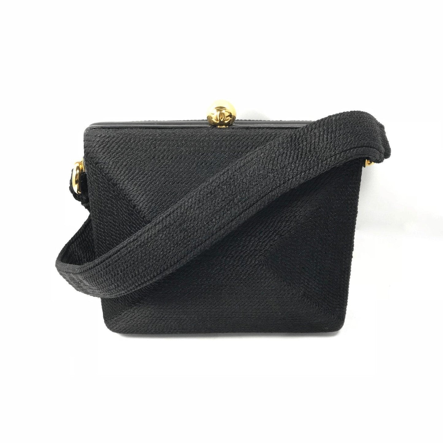 Chanel Black Woven Evening Bag