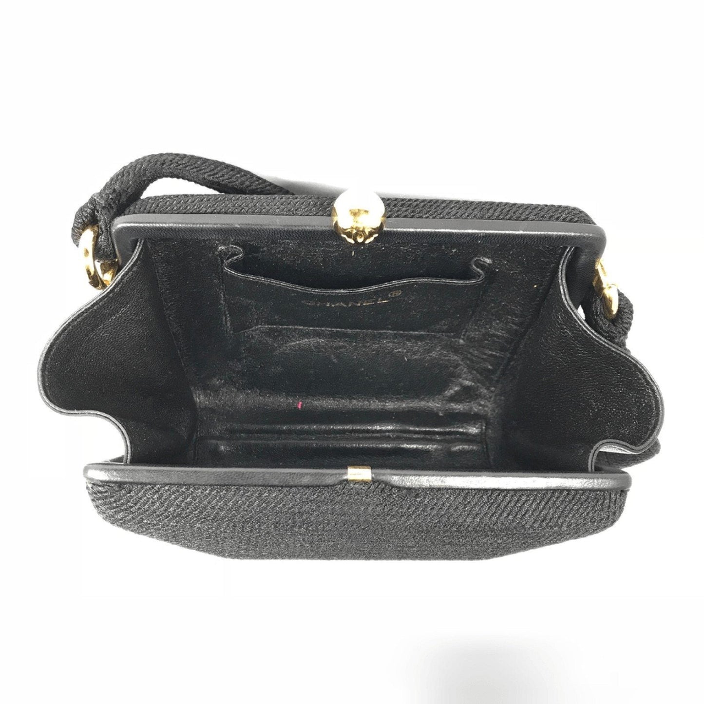 Chanel Black Woven Evening Bag
