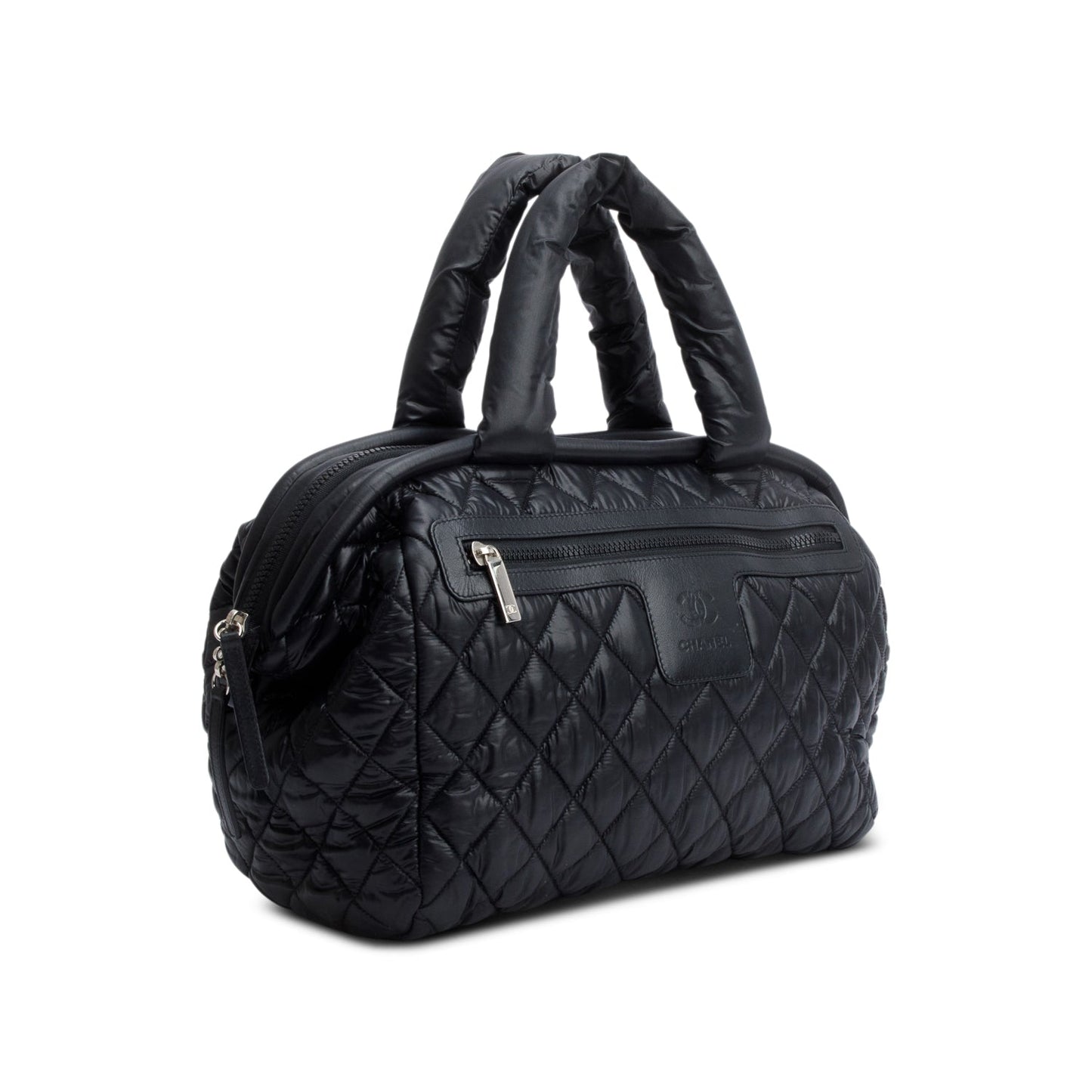 Chanel Black/Burgundy Quilted Nylon Coco Cocoon Reversible Bowler