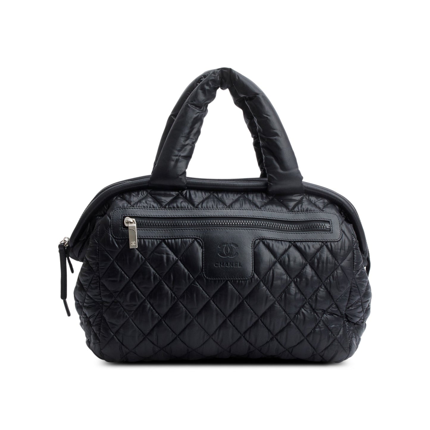 Chanel Black/Burgundy Quilted Nylon Coco Cocoon Reversible Bowler