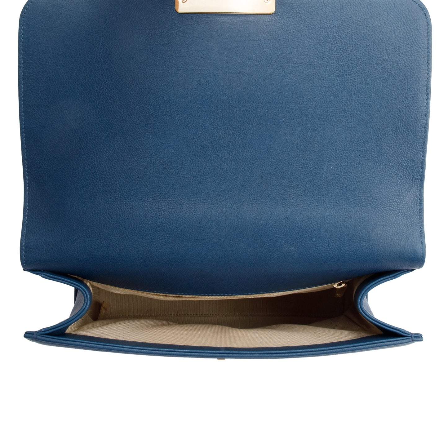 Chanel  Blue Calfskin Leather Large Label Click Flap Bag