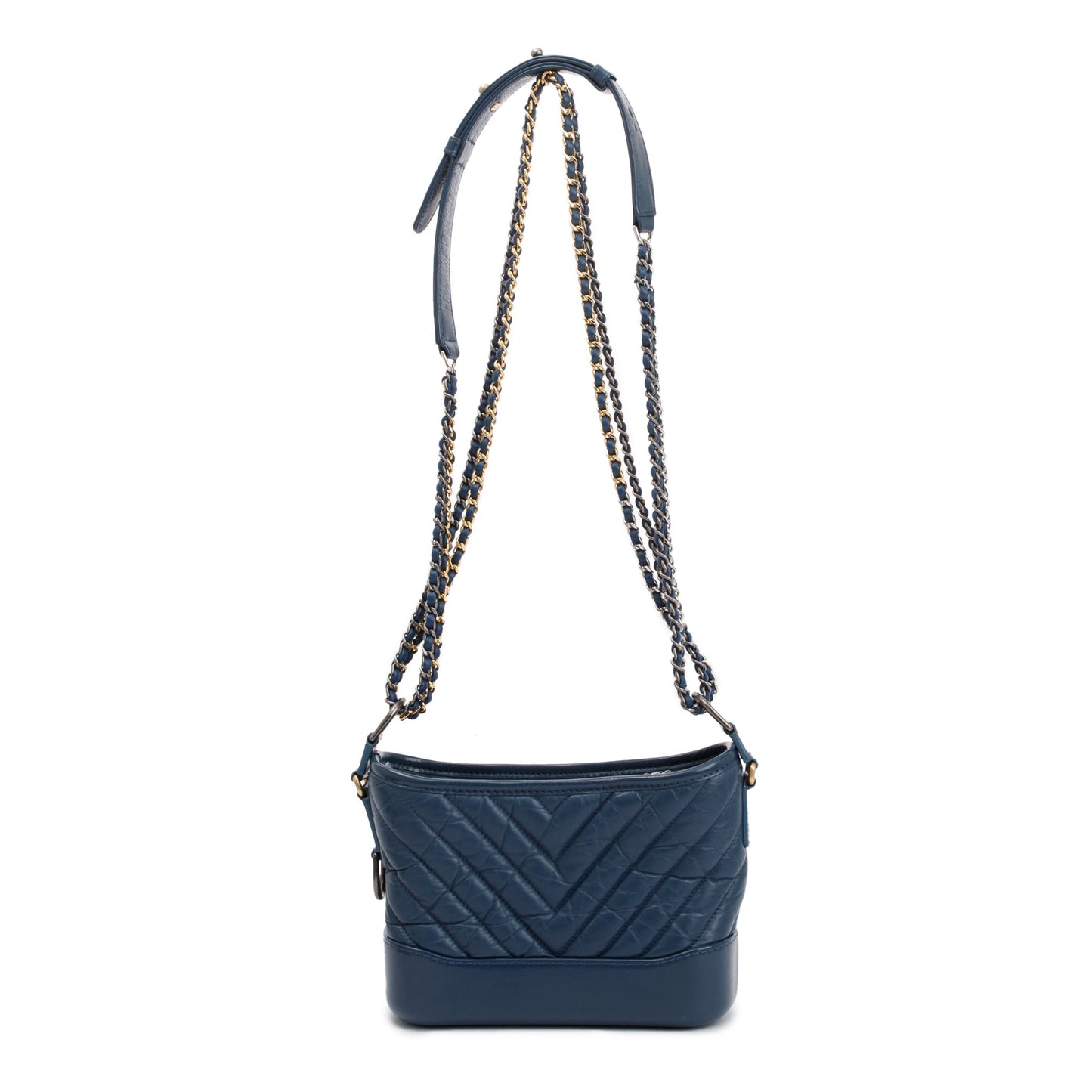 Chanel Blue Calfskin Leather Small Gabrielle Hobo