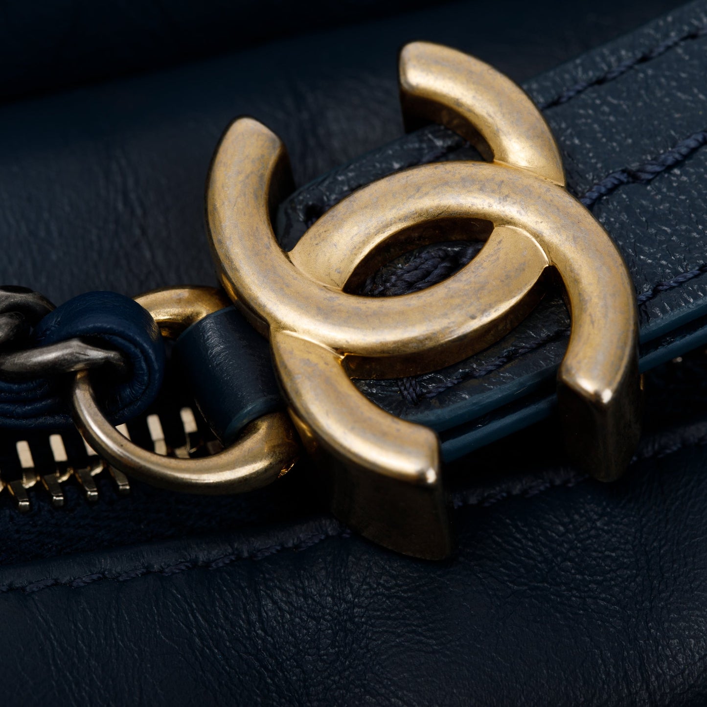 Chanel Blue Calfskin Leather Small Gabrielle Hobo
