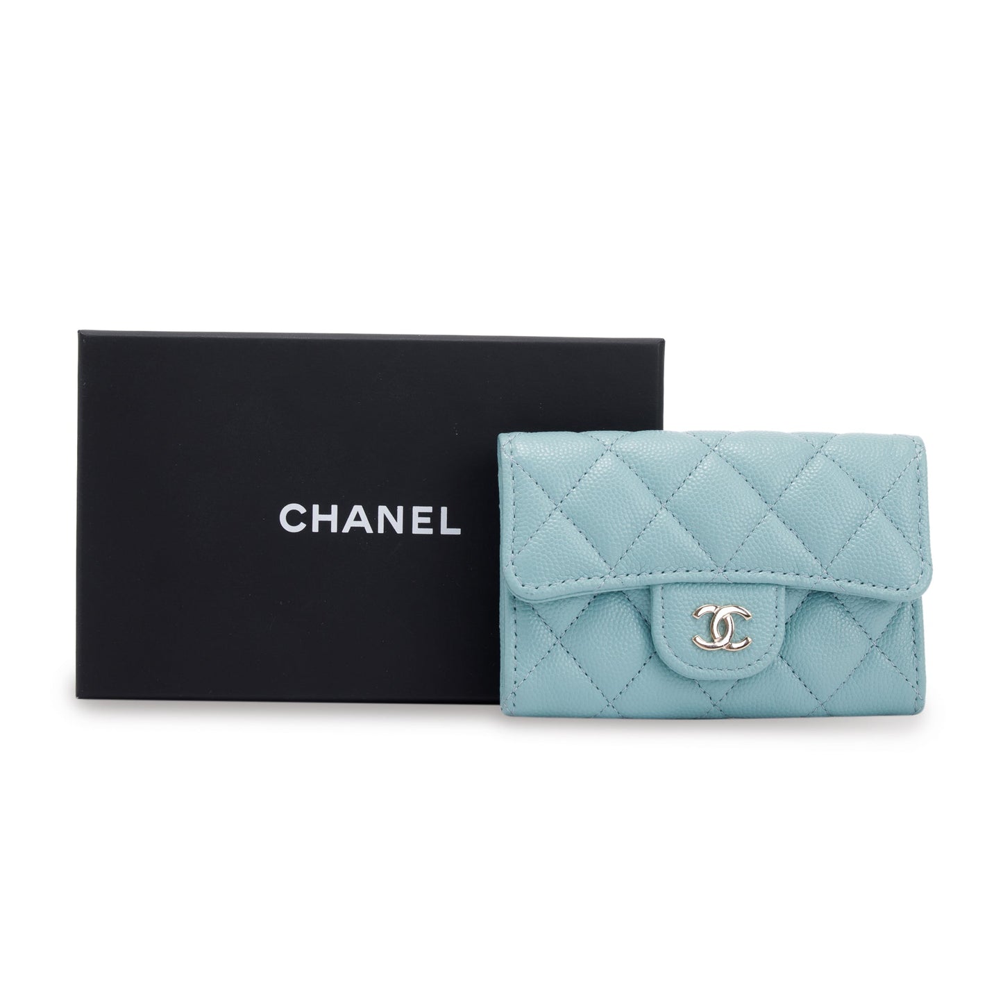 Chanel Blue Caviar Classic Flap Card Holder