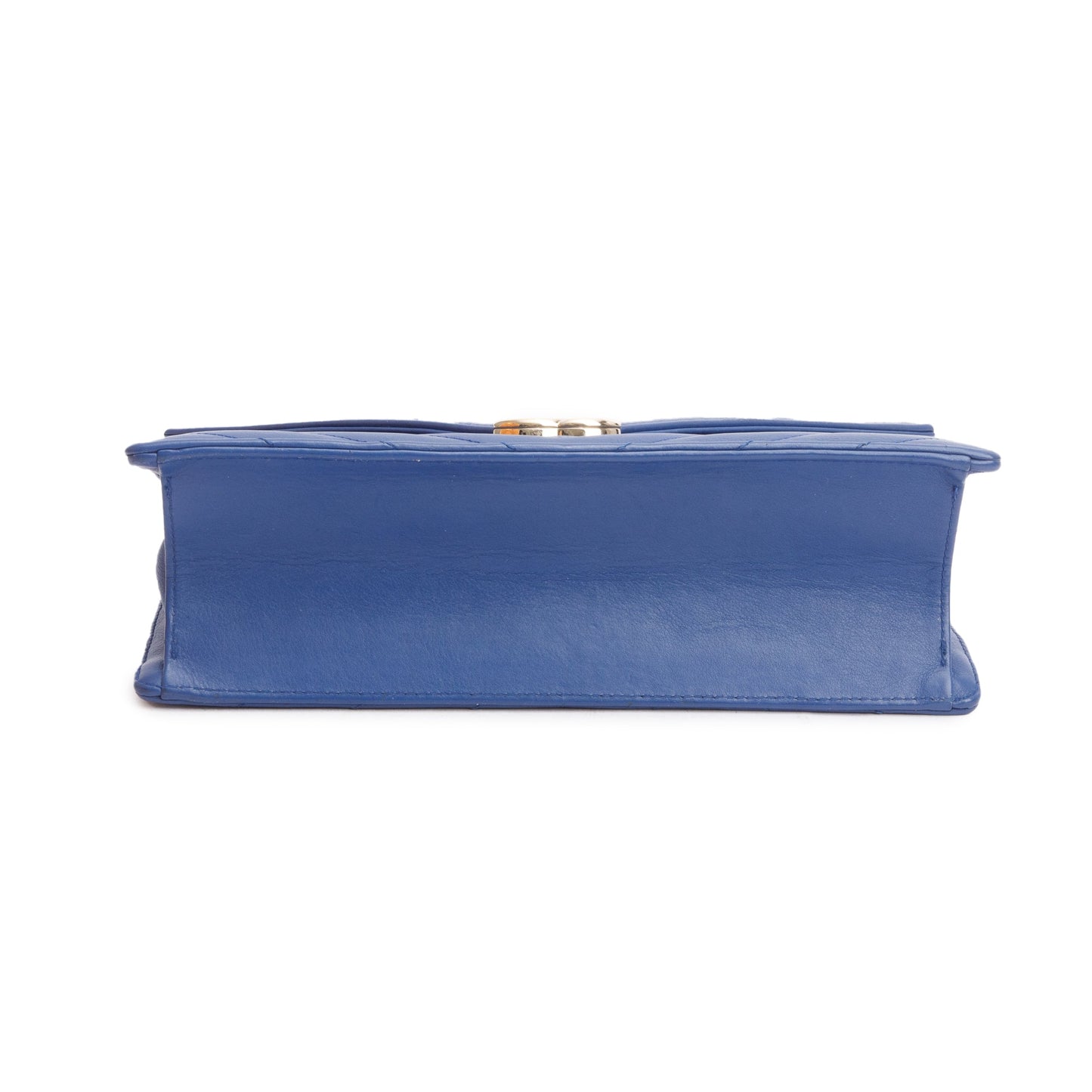 Chanel Blue Chevron Calfskin Leather Coco Envelope Flap Bag