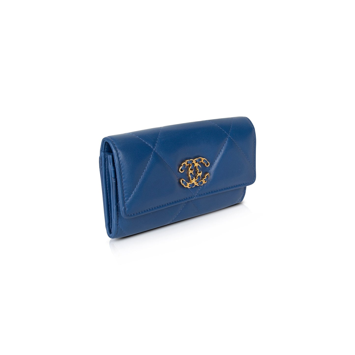 Chanel Blue Lambskin 19 Flap Wallet