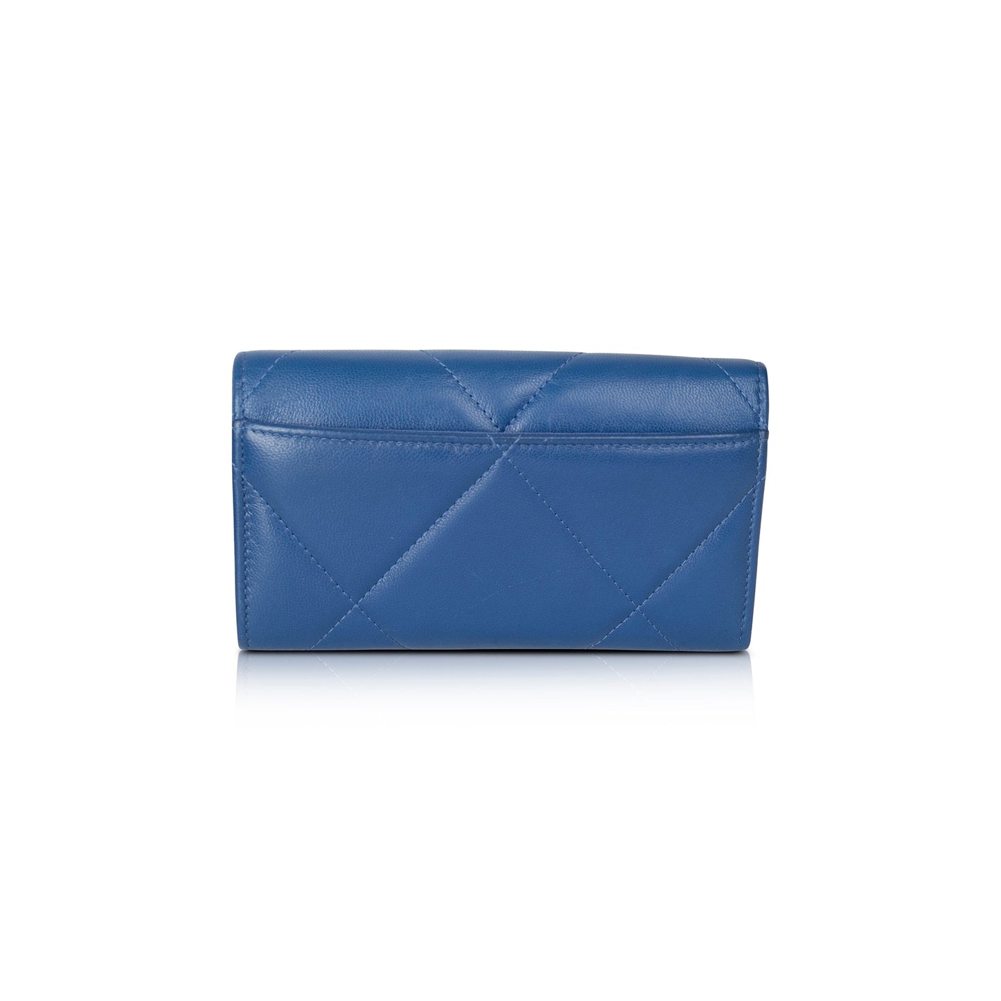 Chanel Blue Lambskin 19 Flap Wallet