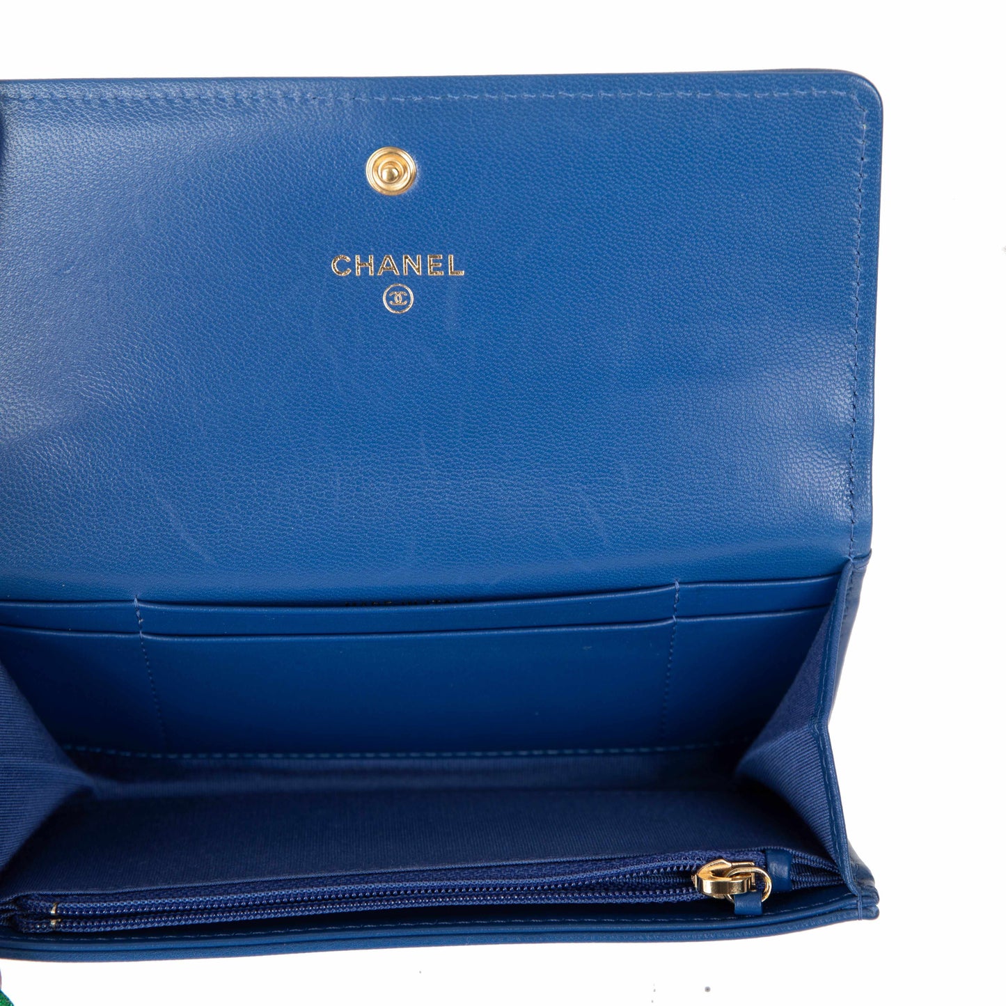 Chanel Blue Lambskin 19 Flap Wallet