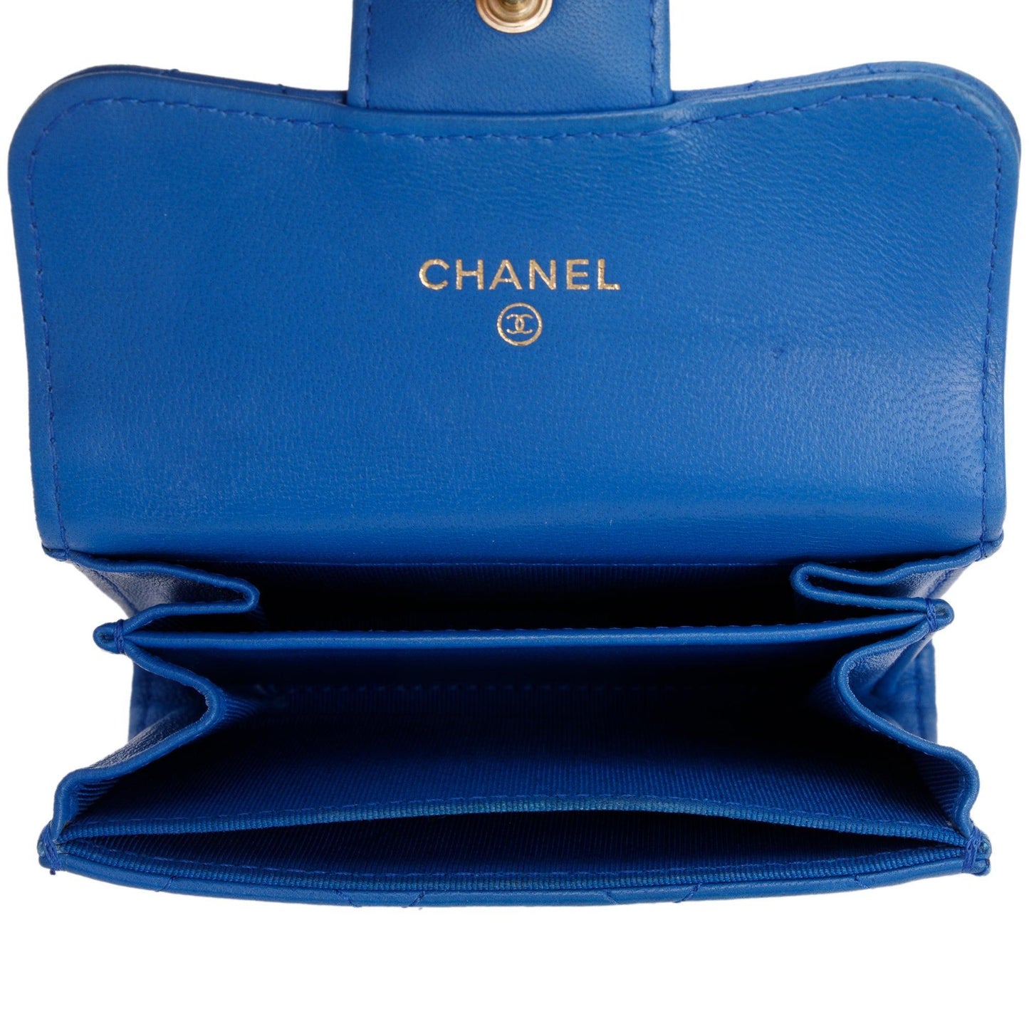 Chanel Blue Lambskin Leather Classic Flap Card Holder