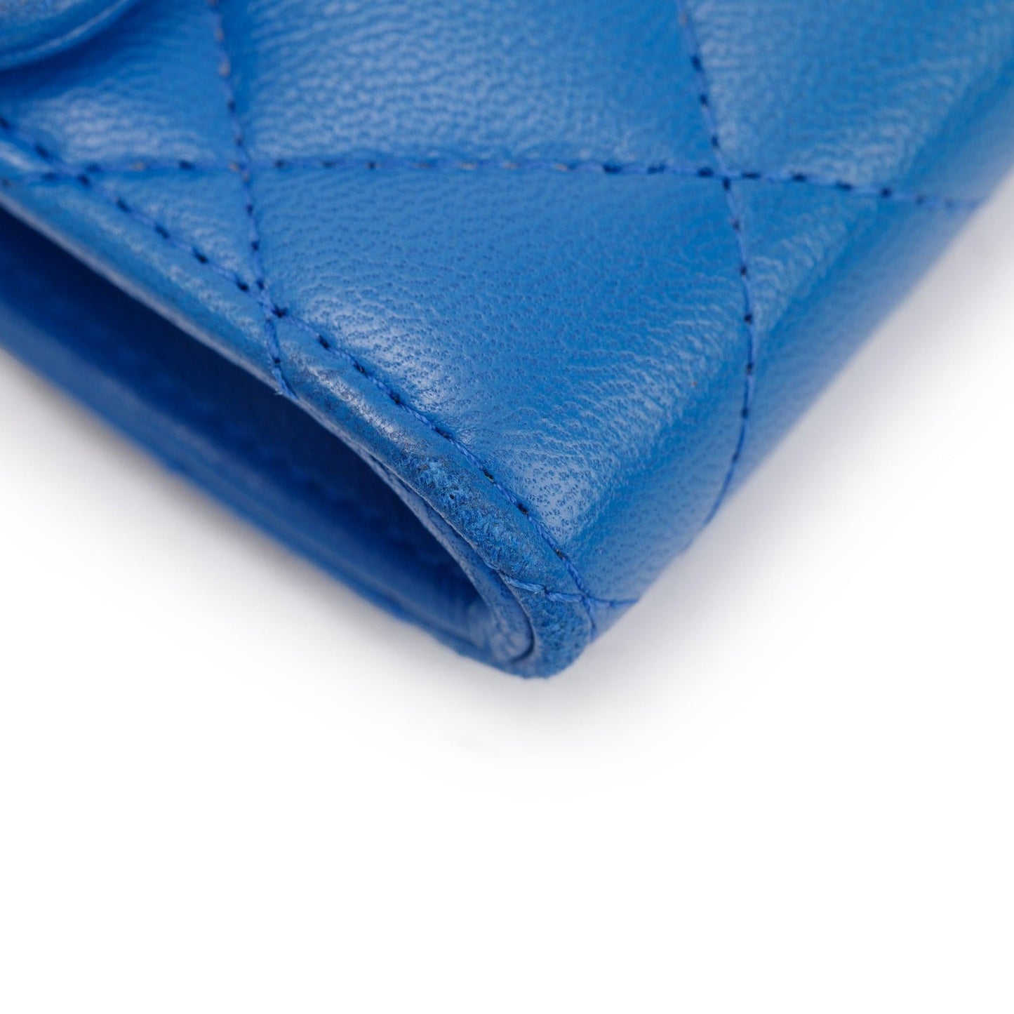 Chanel Blue Lambskin Leather Classic Flap Card Holder