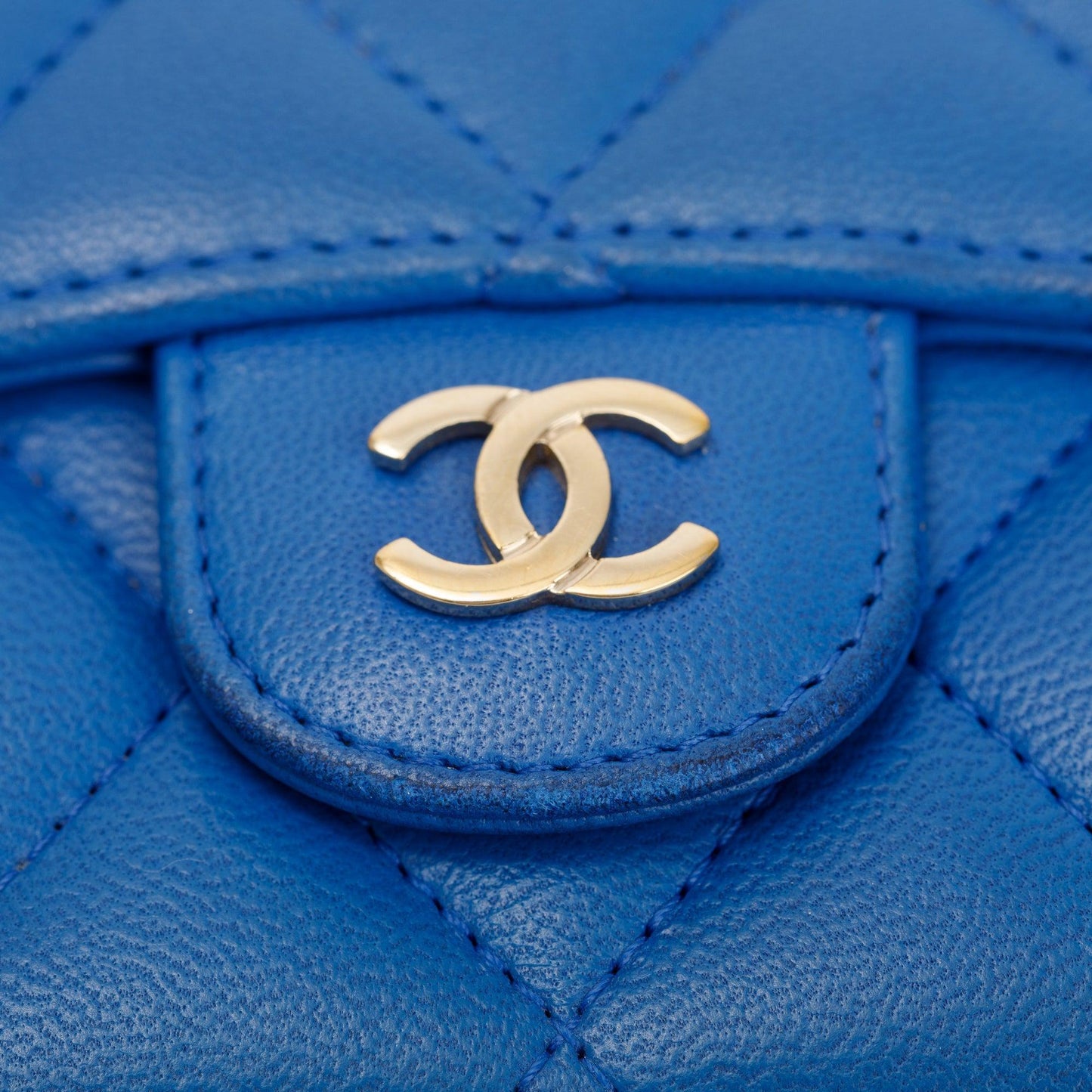 Chanel Blue Lambskin Leather Classic Flap Card Holder