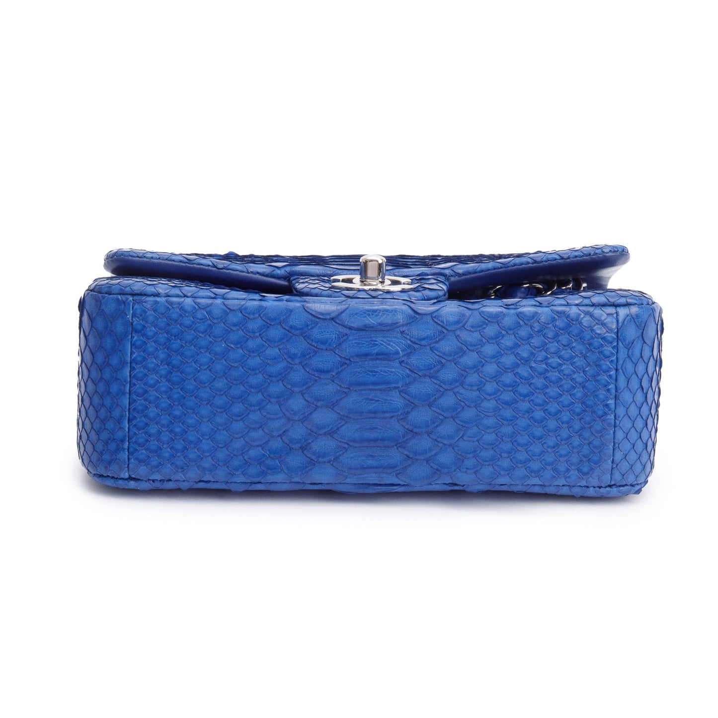 Chanel Blue Python Classic Mini Rectangular Flap Bag