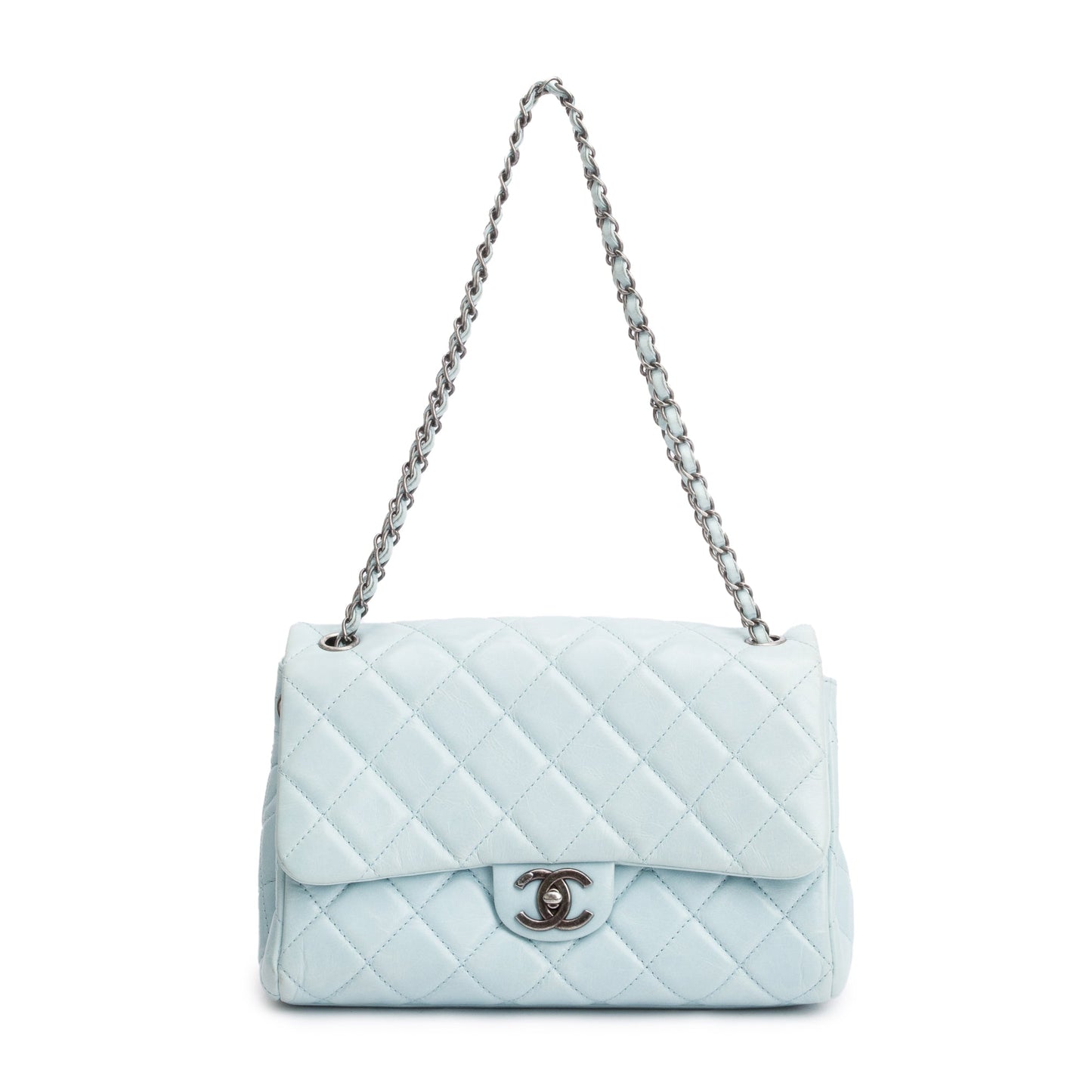 Chanel Blue Quilted Calfskin Leather Coco Soft Single Flap Bag