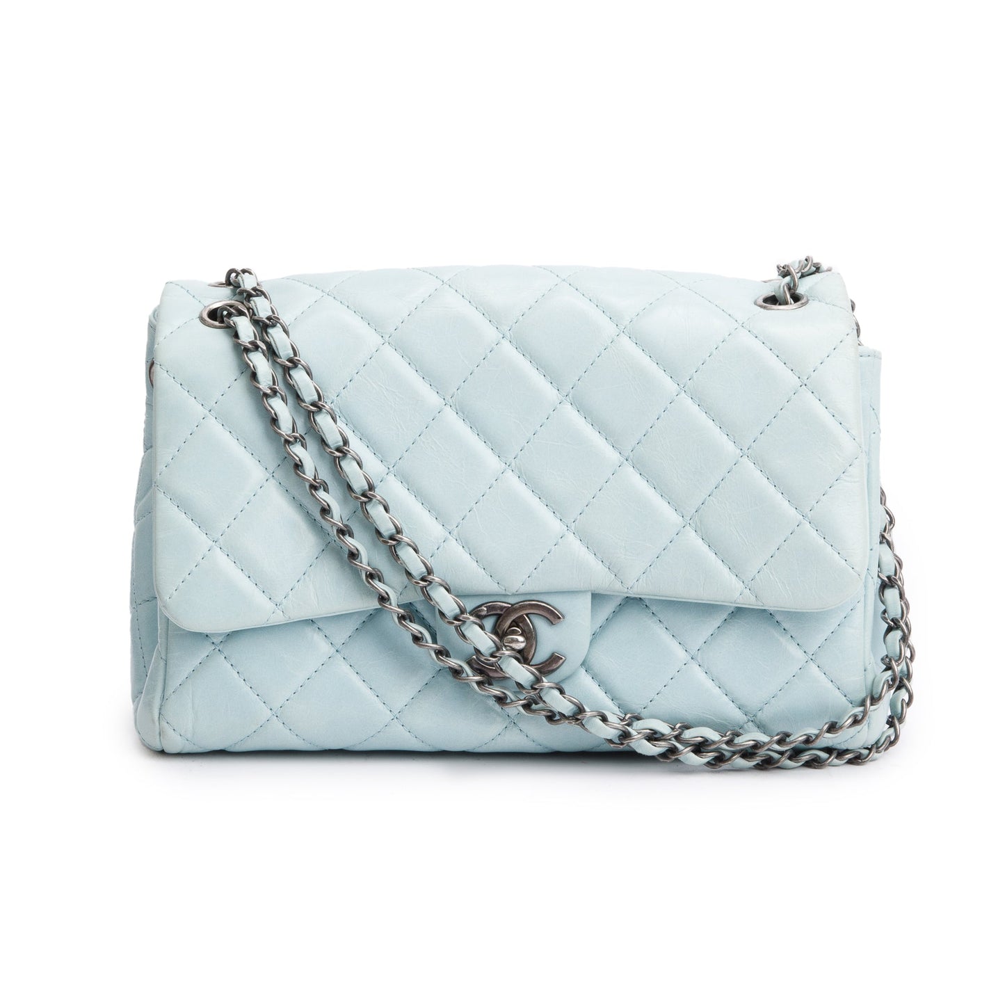 Chanel Blue Quilted Calfskin Leather Coco Soft Single Flap Bag