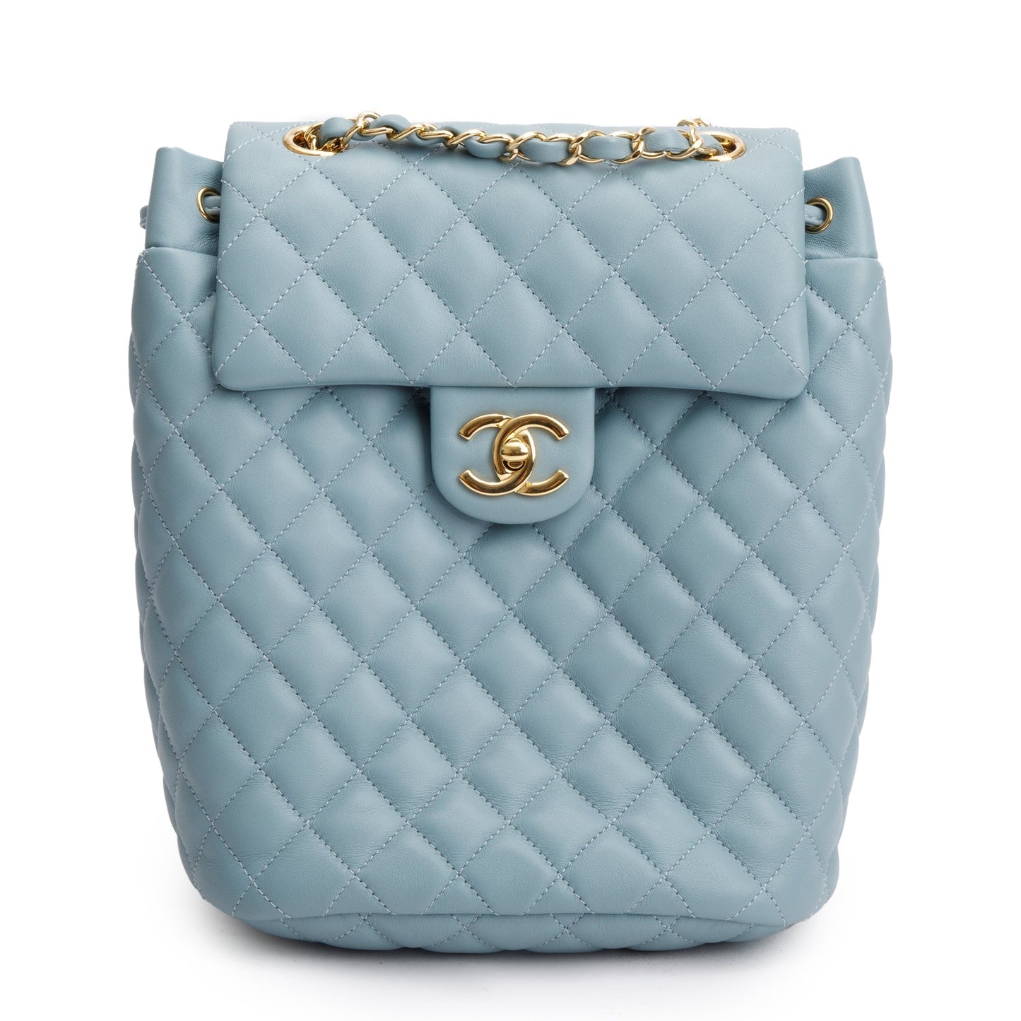 Chanel Blue Quilted Calfskin Leather Small Urban Spirit Backpack