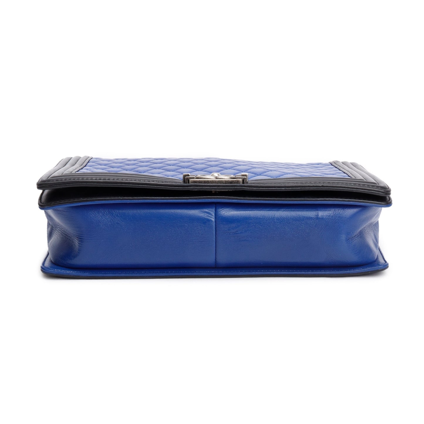 Chanel Blue/Black Quilted Lambskin Leather XL Boy Bag