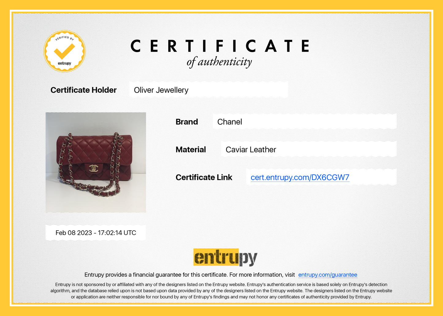 Chanel Burgundy Caviar Small Classic Double Flap Bag