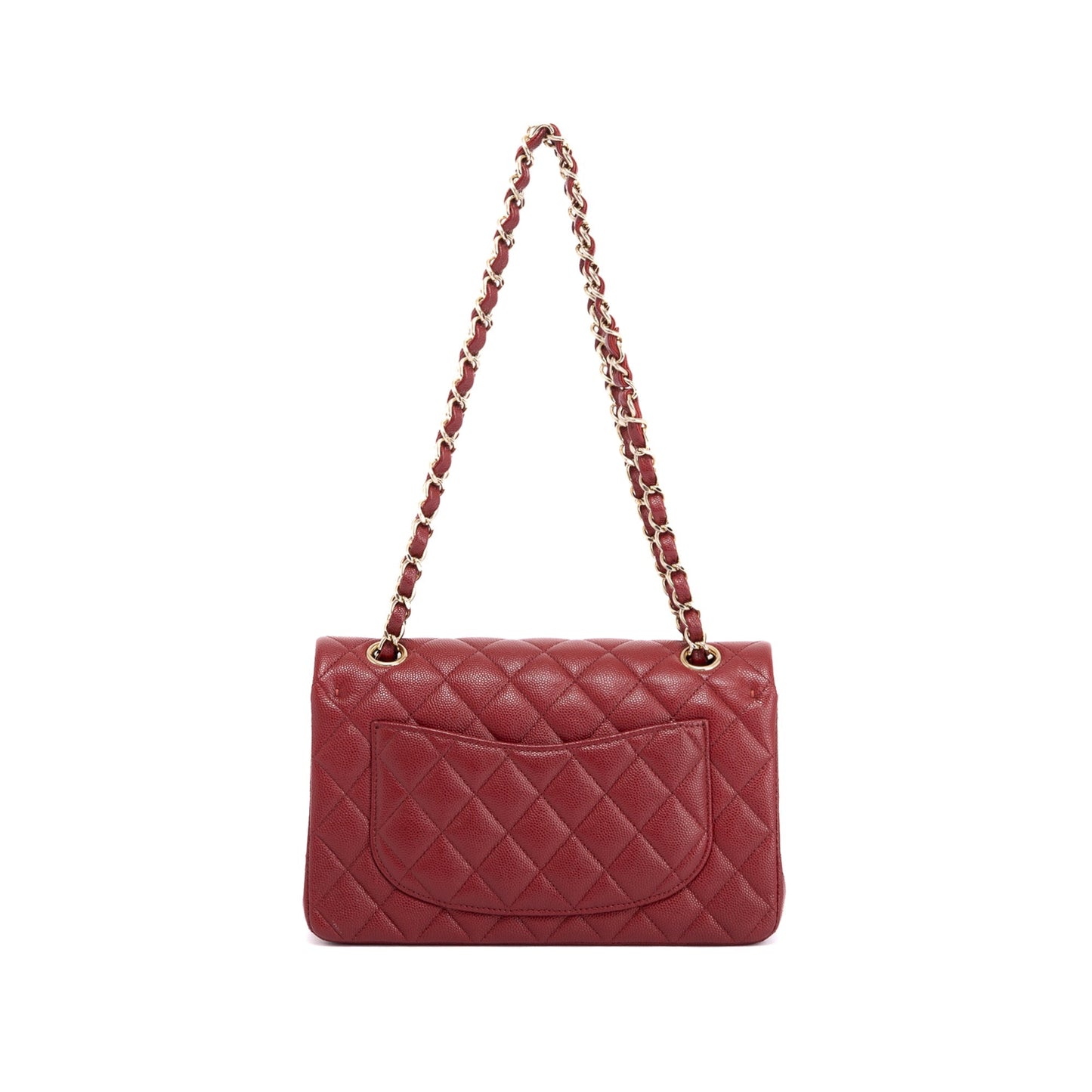 Chanel Burgundy Caviar Small Classic Double Flap Bag