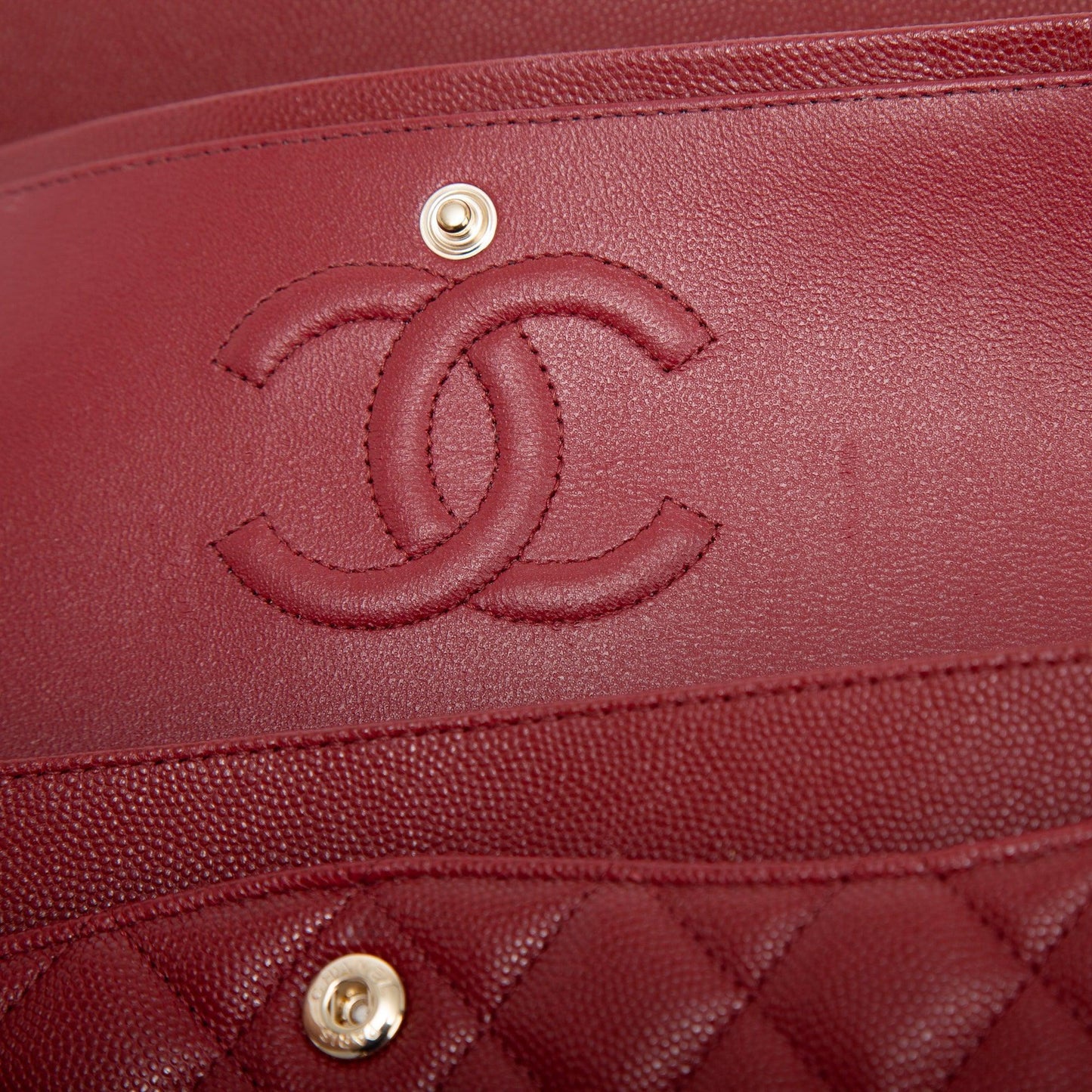 Chanel Burgundy Caviar Small Classic Double Flap Bag