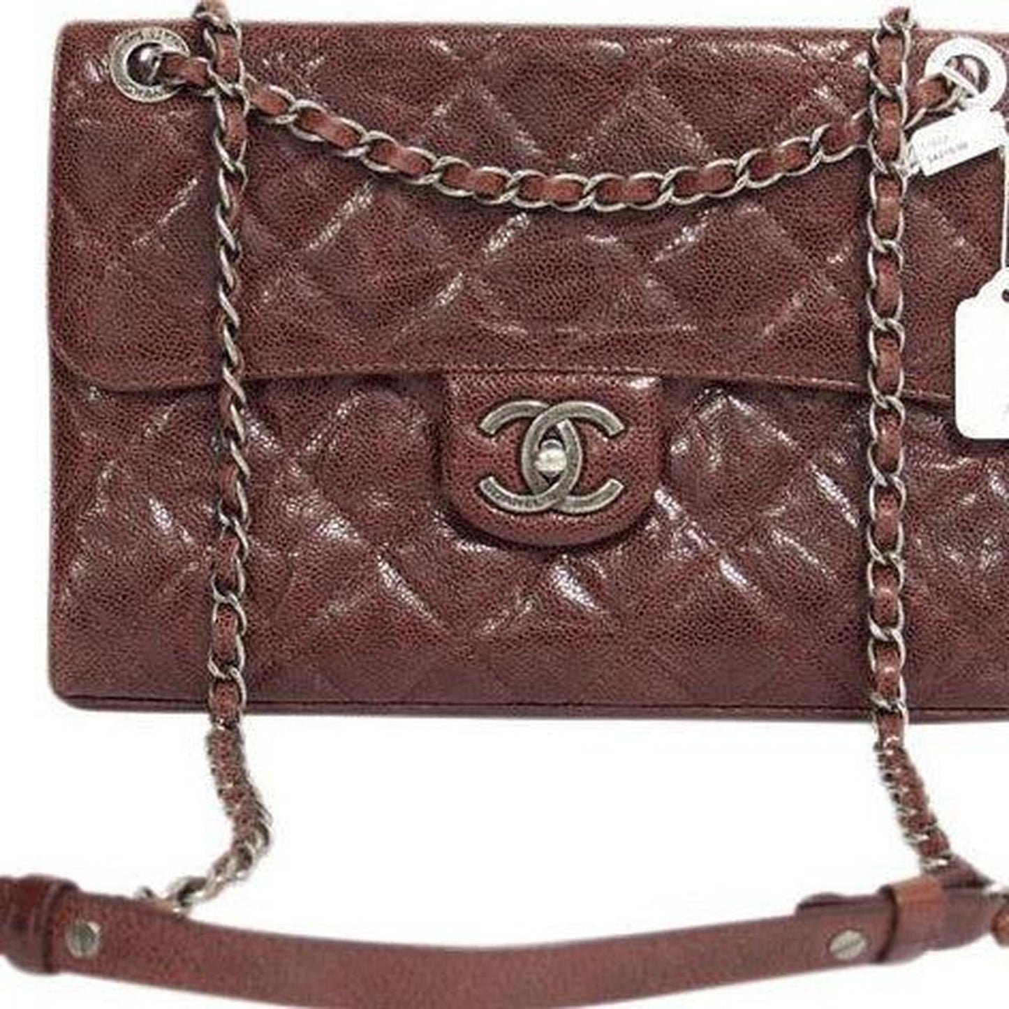 Chanel Burgundy Crave Flap Bag in Caviar Leather