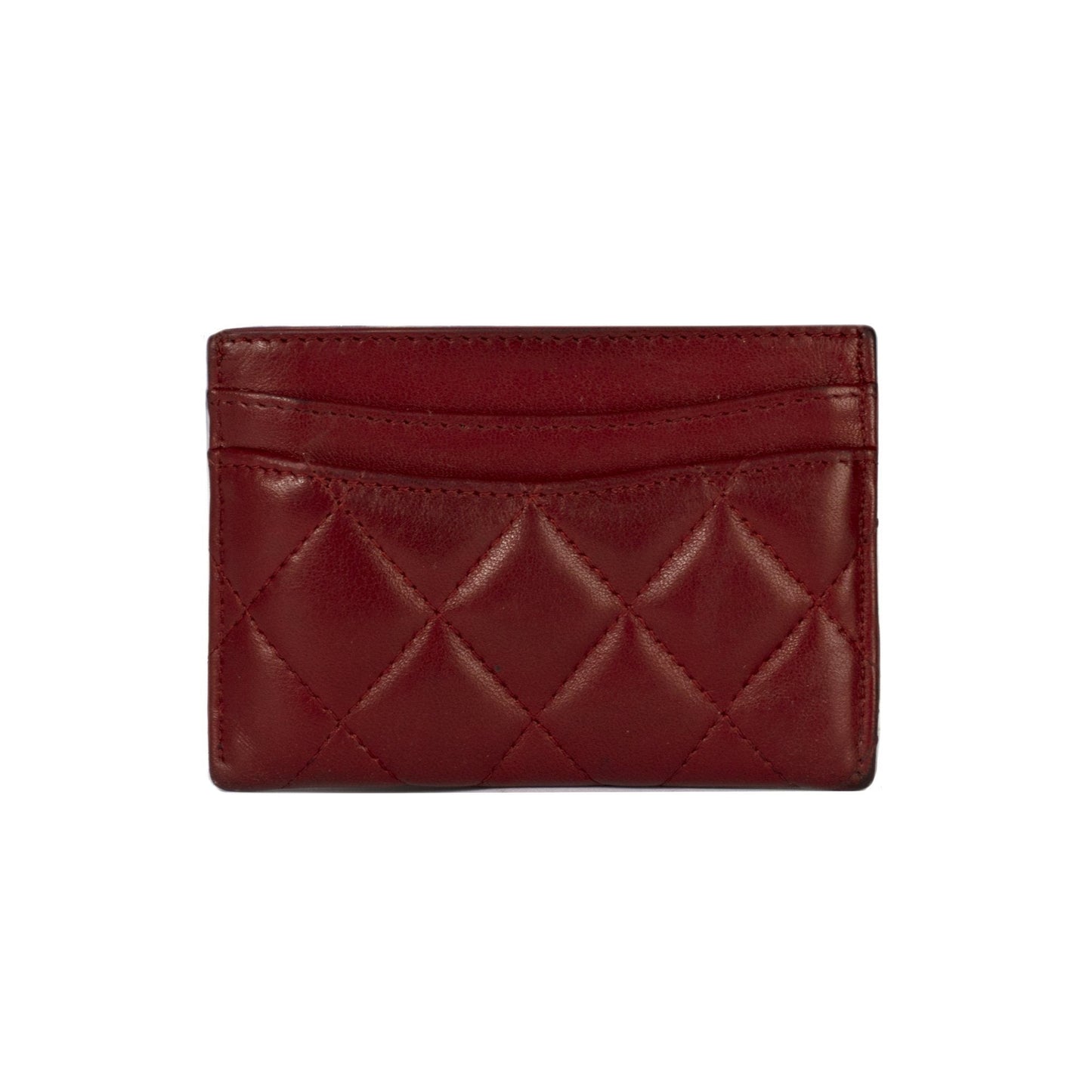 Chanel Burgundy Lambskin Classic Card Holder