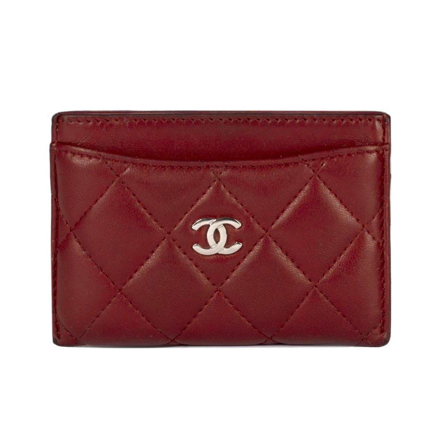 Chanel Burgundy Lambskin Classic Card Holder