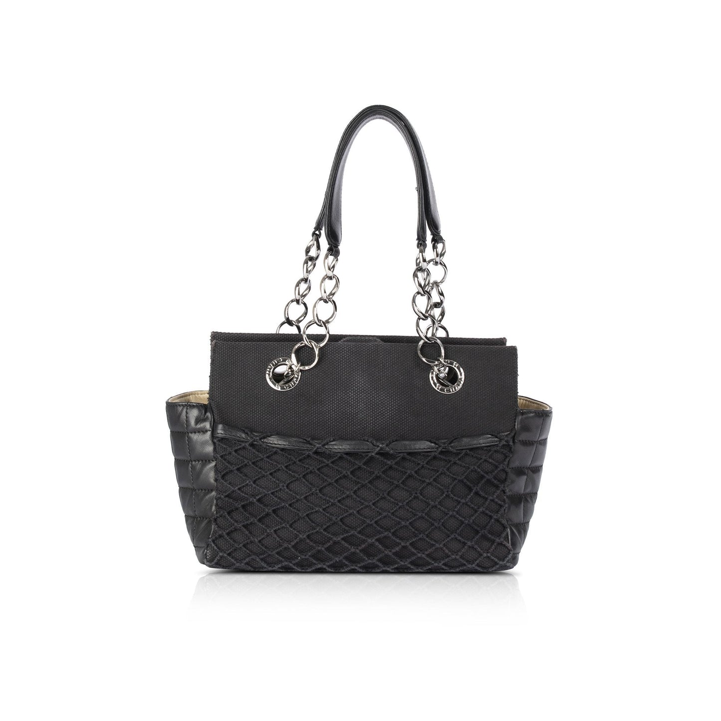 Chanel CC Canvas & Leather Chain Tote