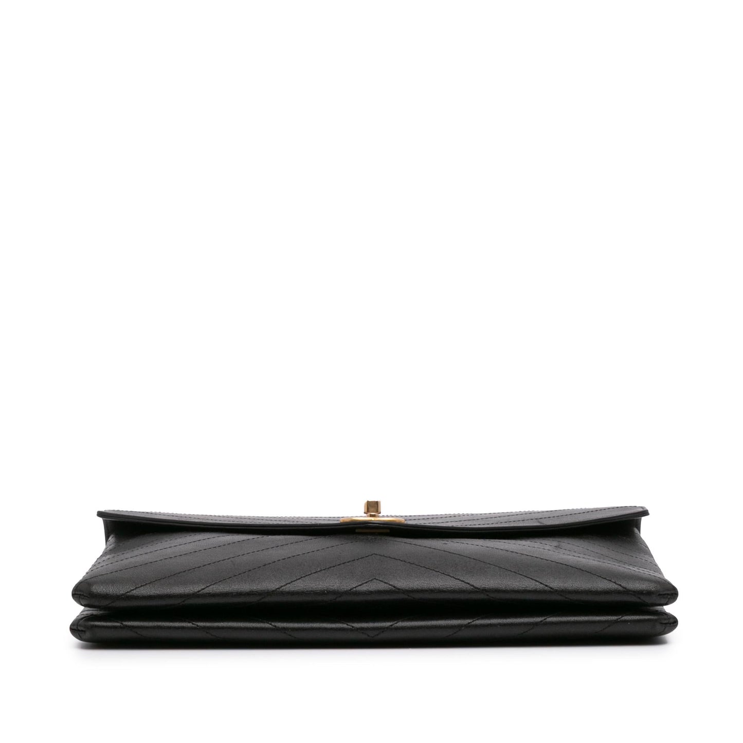 Chanel CC Chevron Calfskin Envelope Clutch
