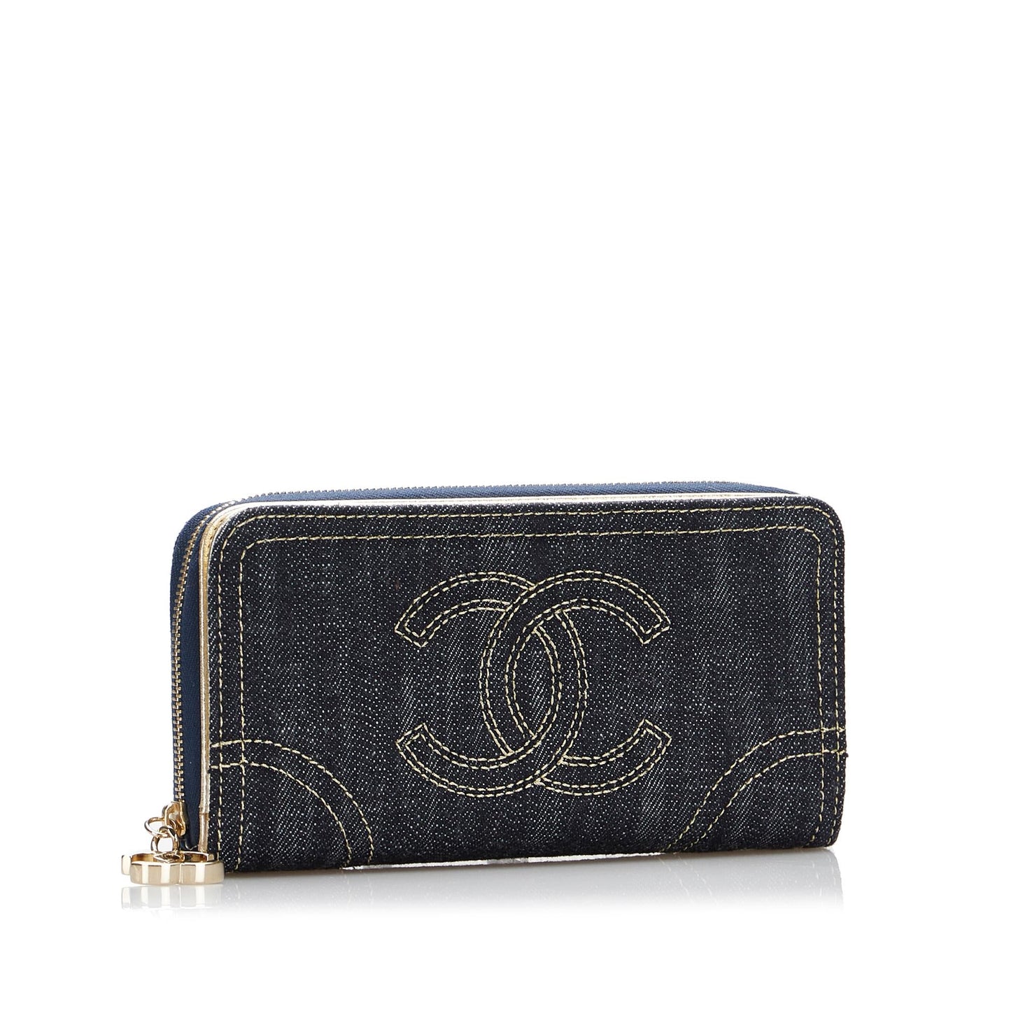 Chanel CC Denim Zip Around Wallet (SHG-R60Sev)
