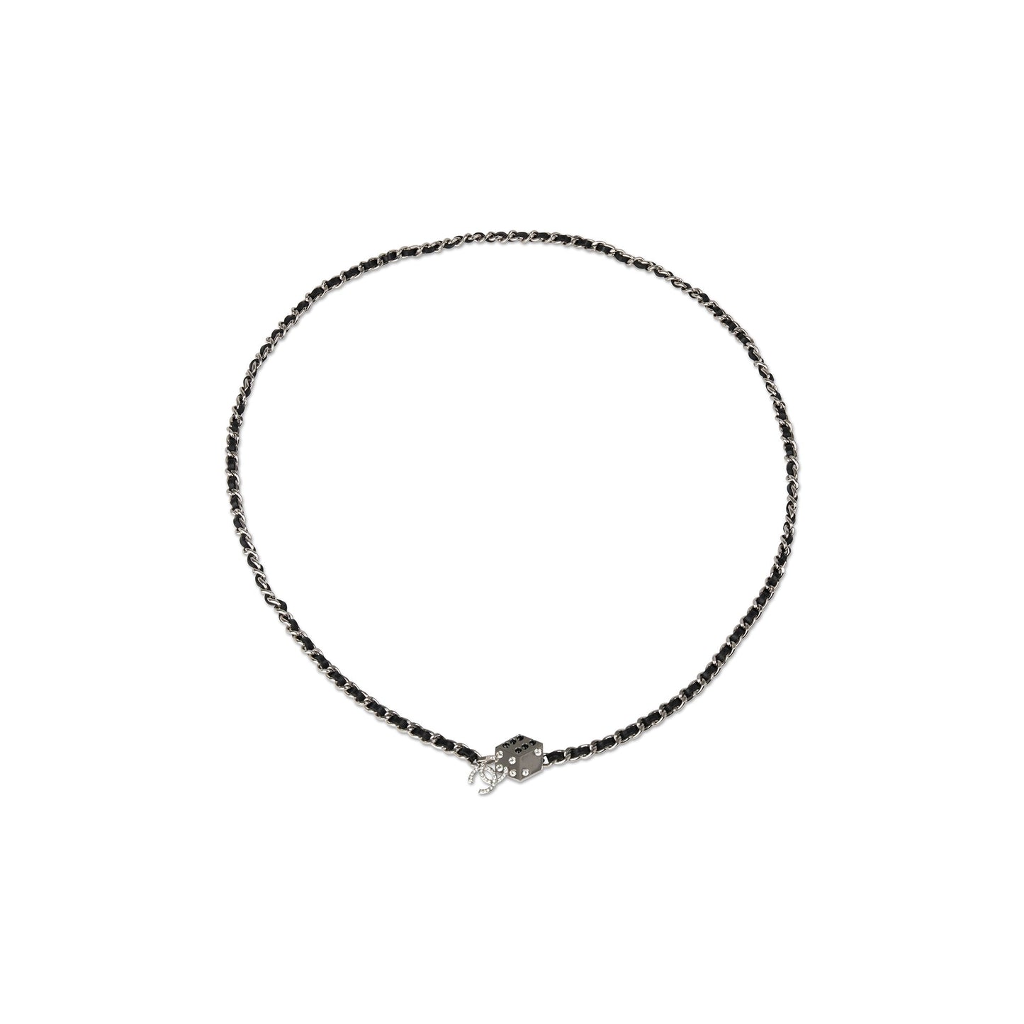 Chanel CC Logo Dice Chain-Link & Leather Belt
