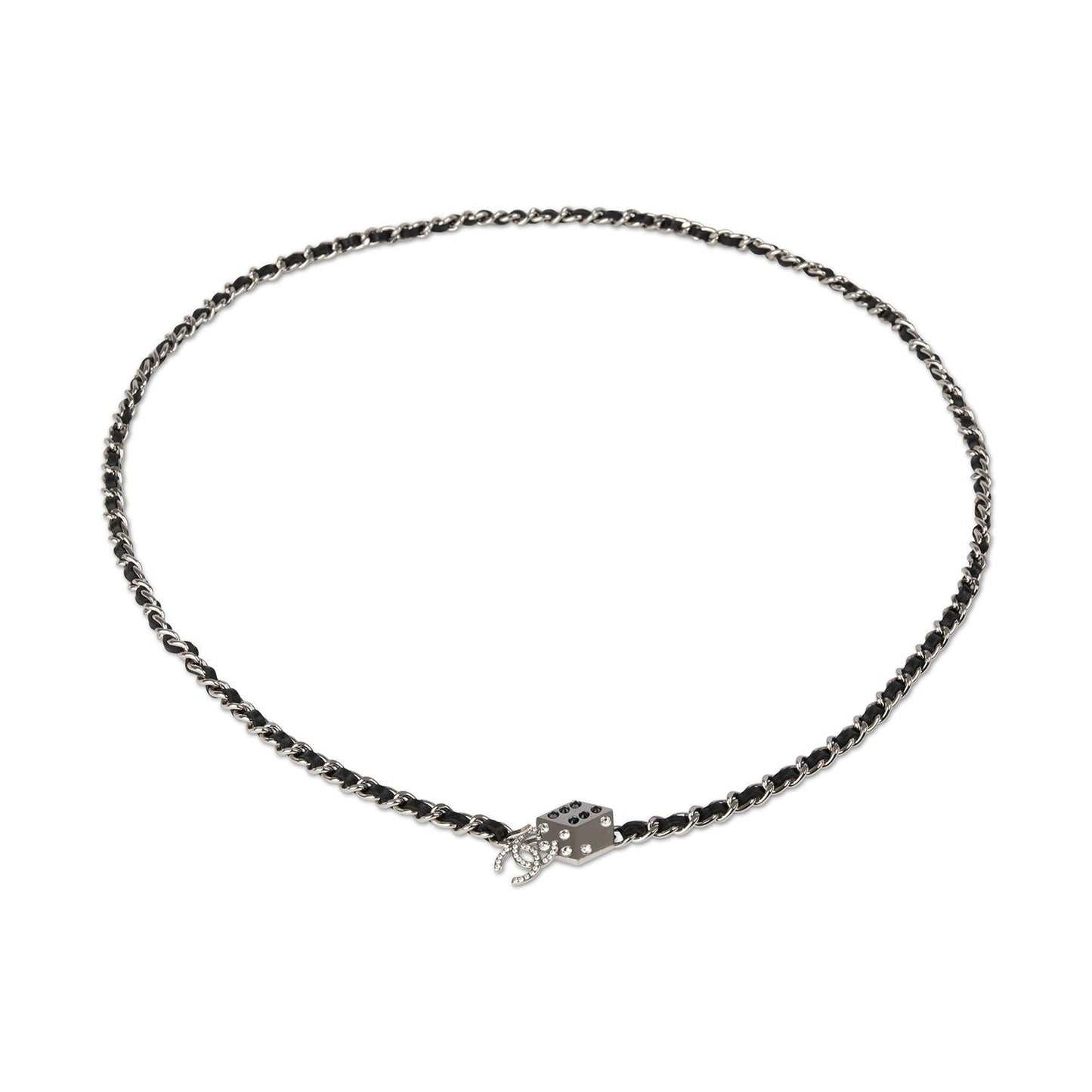 Chanel CC Logo Dice Chain-Link & Leather Belt