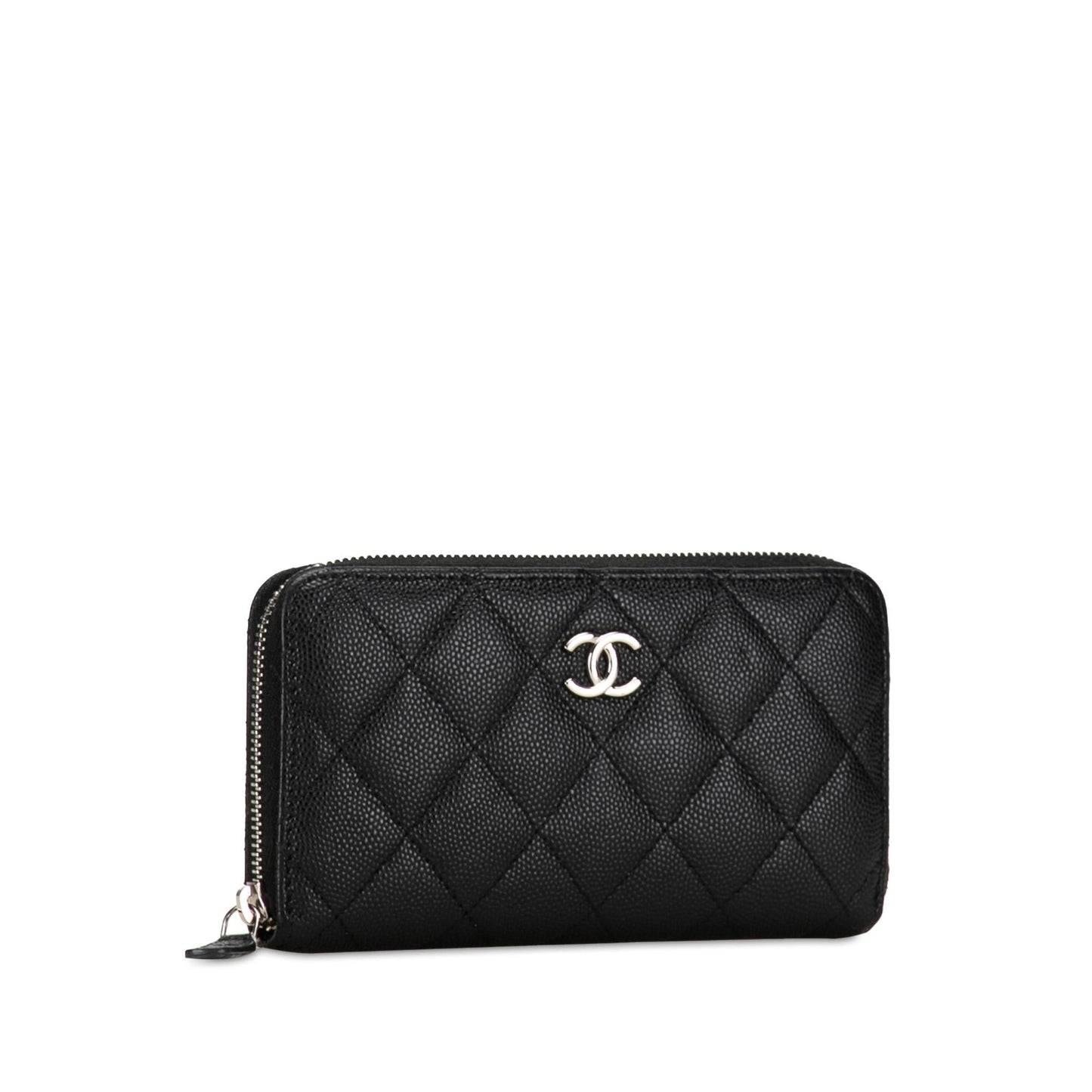 Chanel CC Quilted Caviar Zip Around Wallet (SHG-qgCY15)