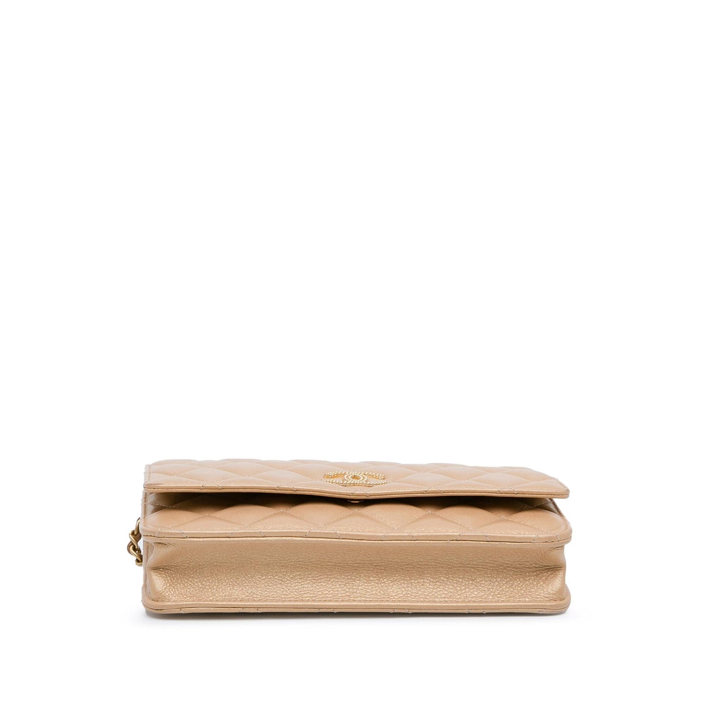 Chanel CC Quilted Lambskin Coin Charm Wallet on Chain (SHG-cXVvnN)